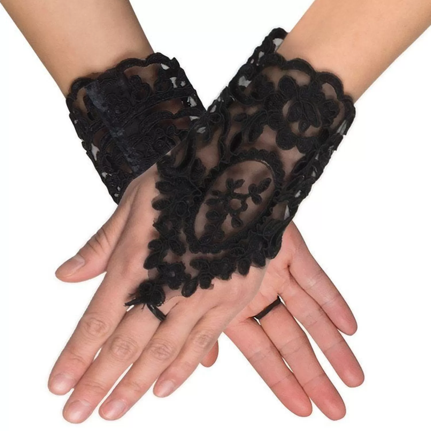 Black Lace Glovelettes<Party Delights New