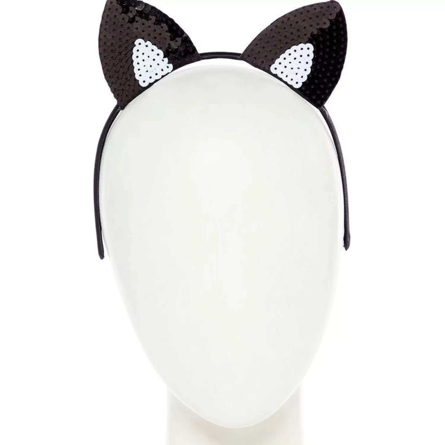 Fashion Party Delights Black Sequin Cat Ears Headband