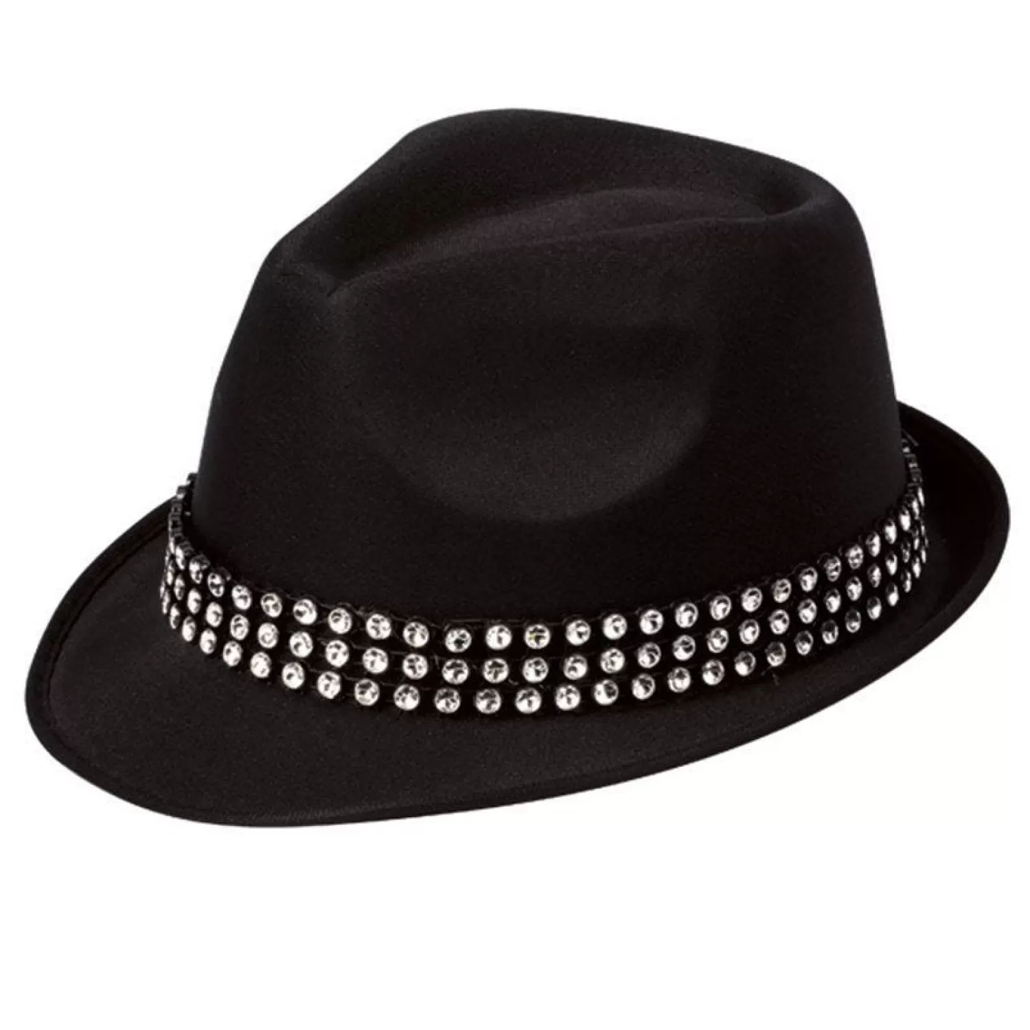 New Party Delights Black Trilby Gemstone Hat