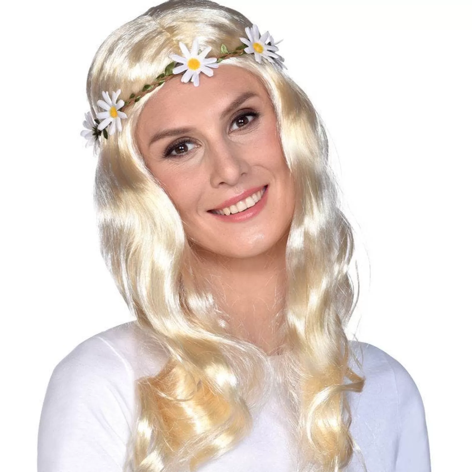 Cheap Party Delights Blonde Hippie Wig With Headband