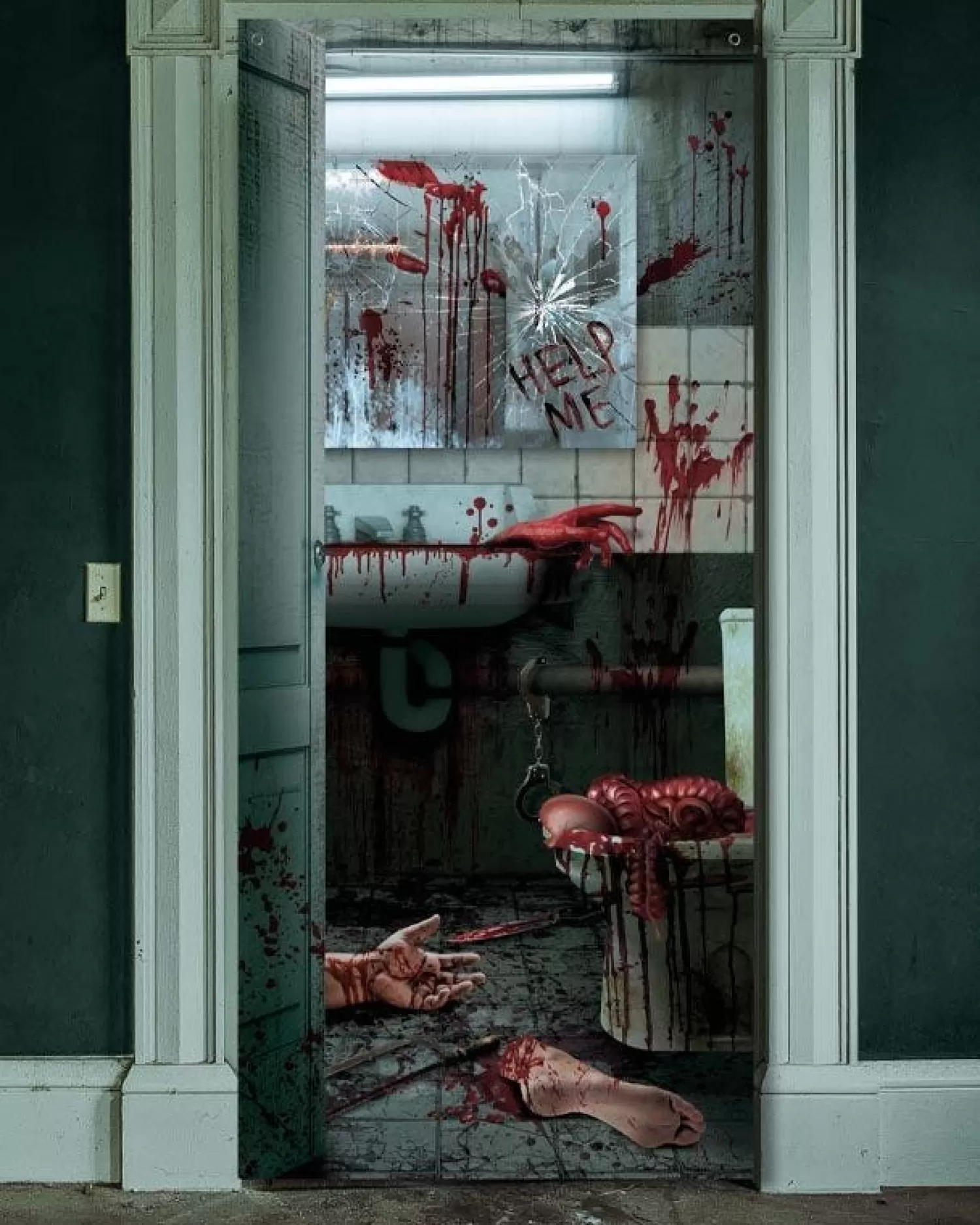 Bloody Bathroom Door Scene<Party Delights Outlet