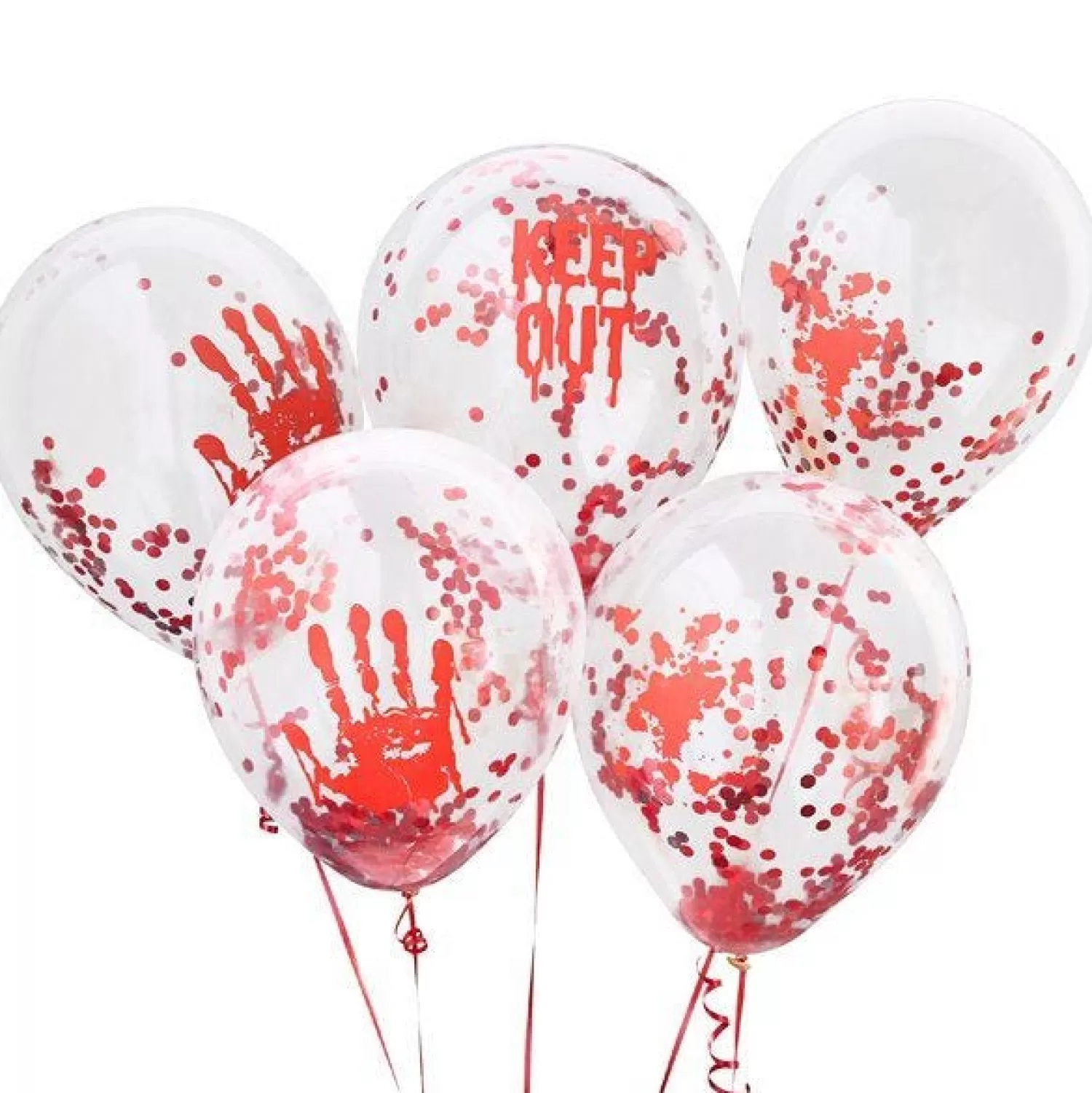 Bloody Confetti Balloons - 12" Latex (5Pk)<Party Delights Cheap