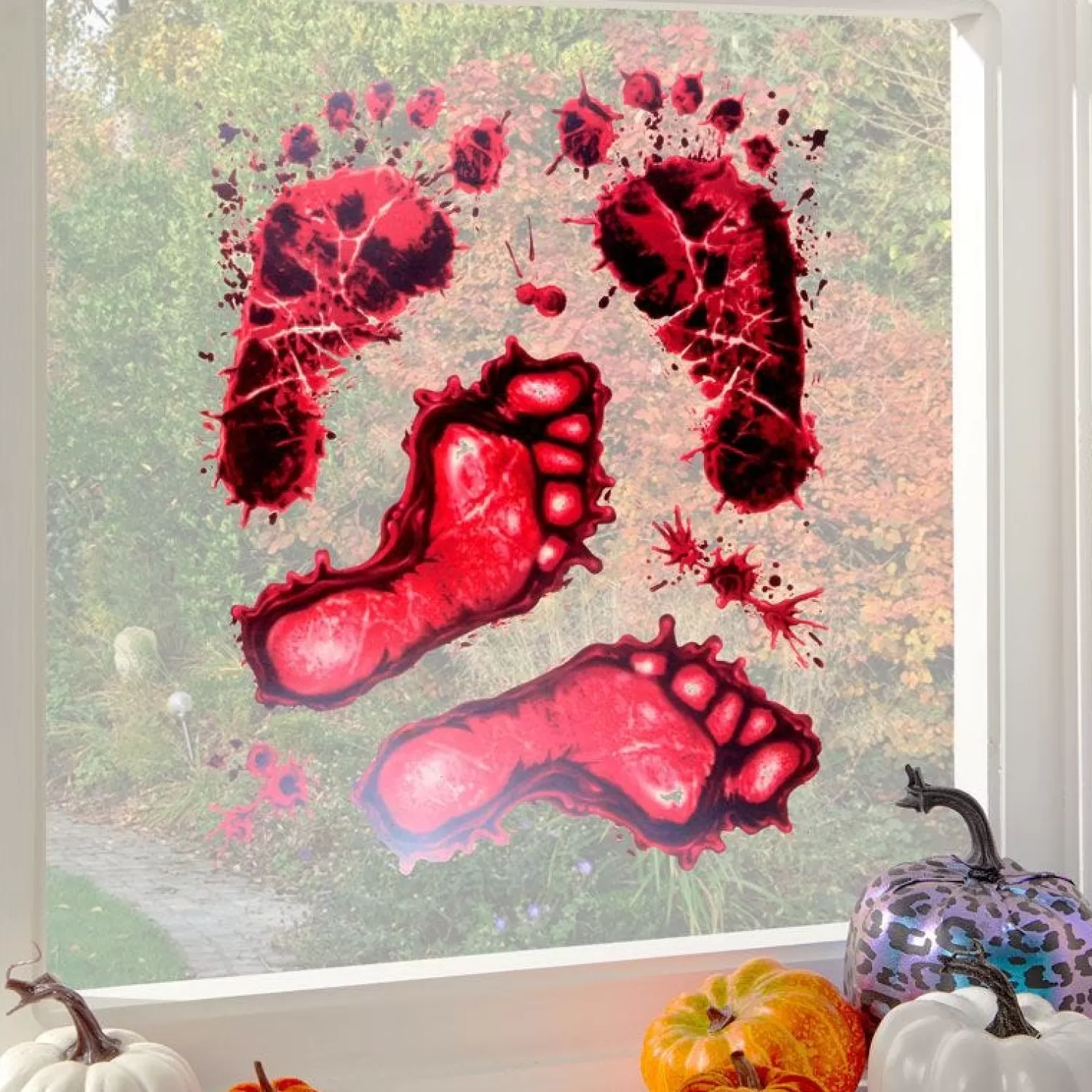 Bloody Foot Window Stickers<Party Delights Hot