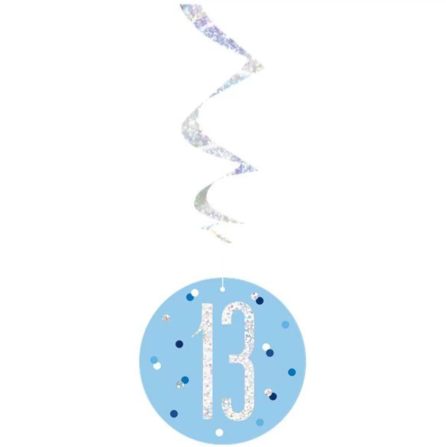 Fashion Party Delights Blue 13Th Birthday Hanging Swirls - 80Cm (6Pk)