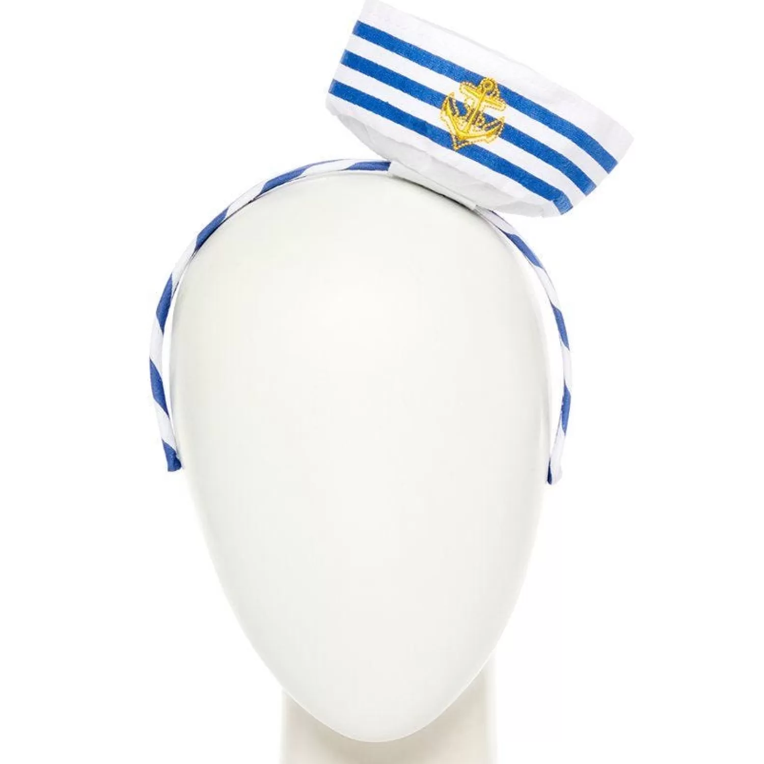 Cheap Party Delights Blue & White Mini Sailor Hat Headband