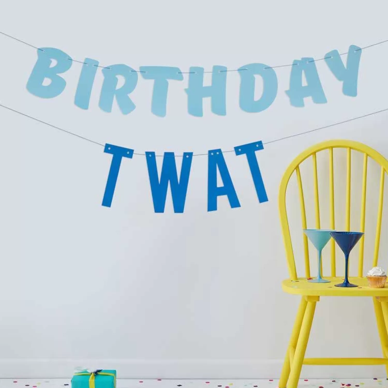 Store Party Delights Blue Birthday Twat Paper Banner - 1.5M