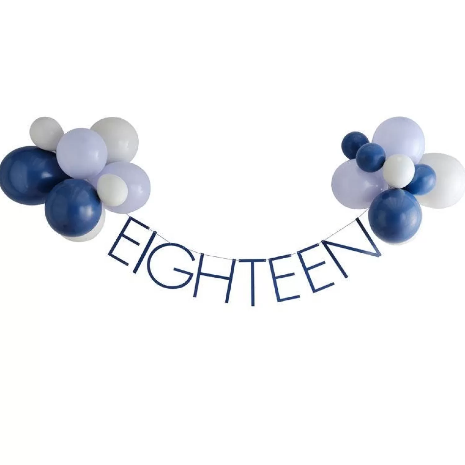 Cheap Party Delights Blue Eighteen Paper Banner With Latex Balloons - 1.5M