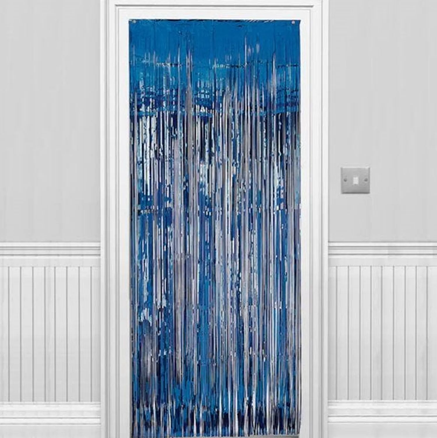 Hot Party Delights Blue Foil Door Curtain - 2.4M X 92Cm