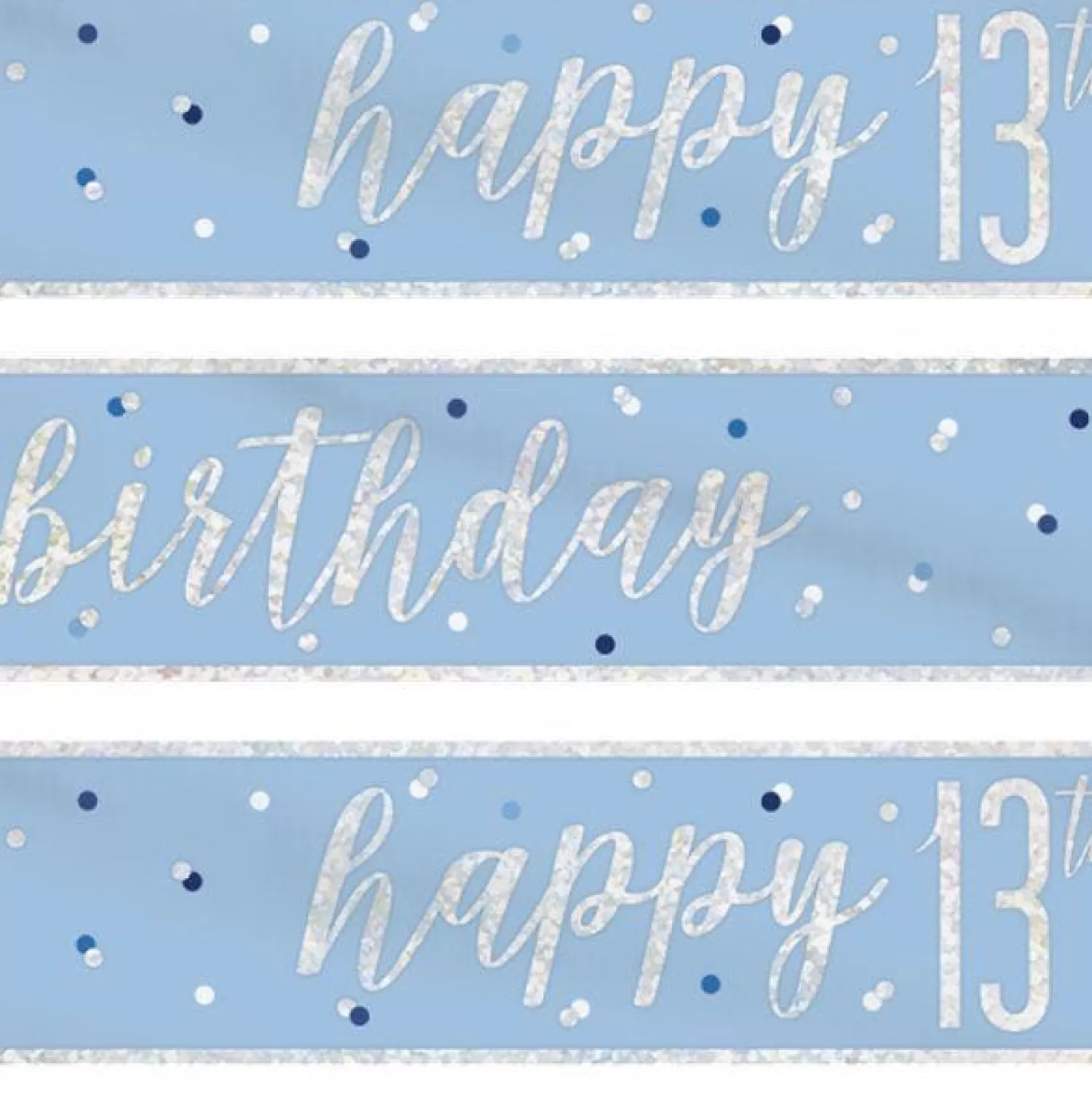 Clearance Party Delights Blue 'Happy 13Th Birthday' Plastic Banner - 2.75M