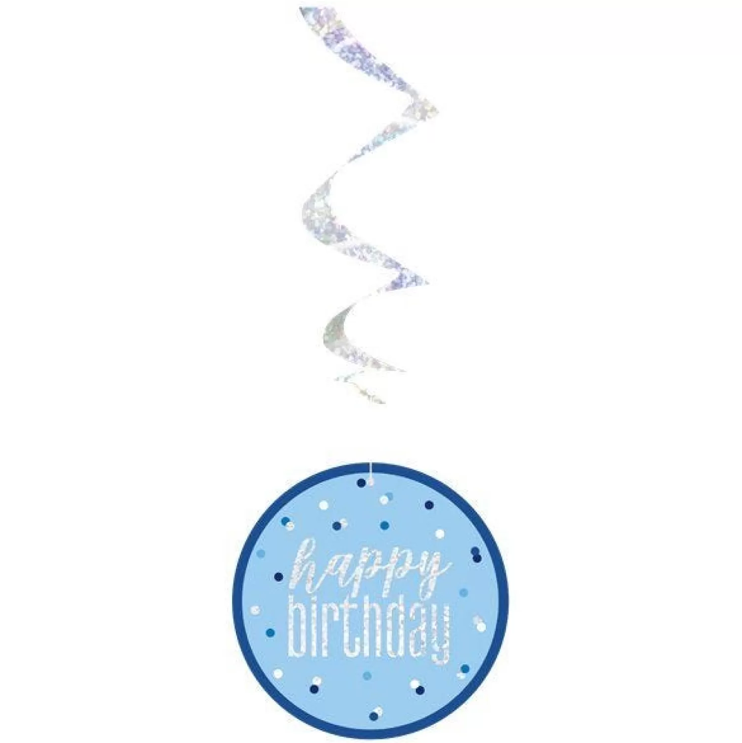 Flash Sale Party Delights Blue 'Happy Birthday' Hanging Swirls - 80Cm