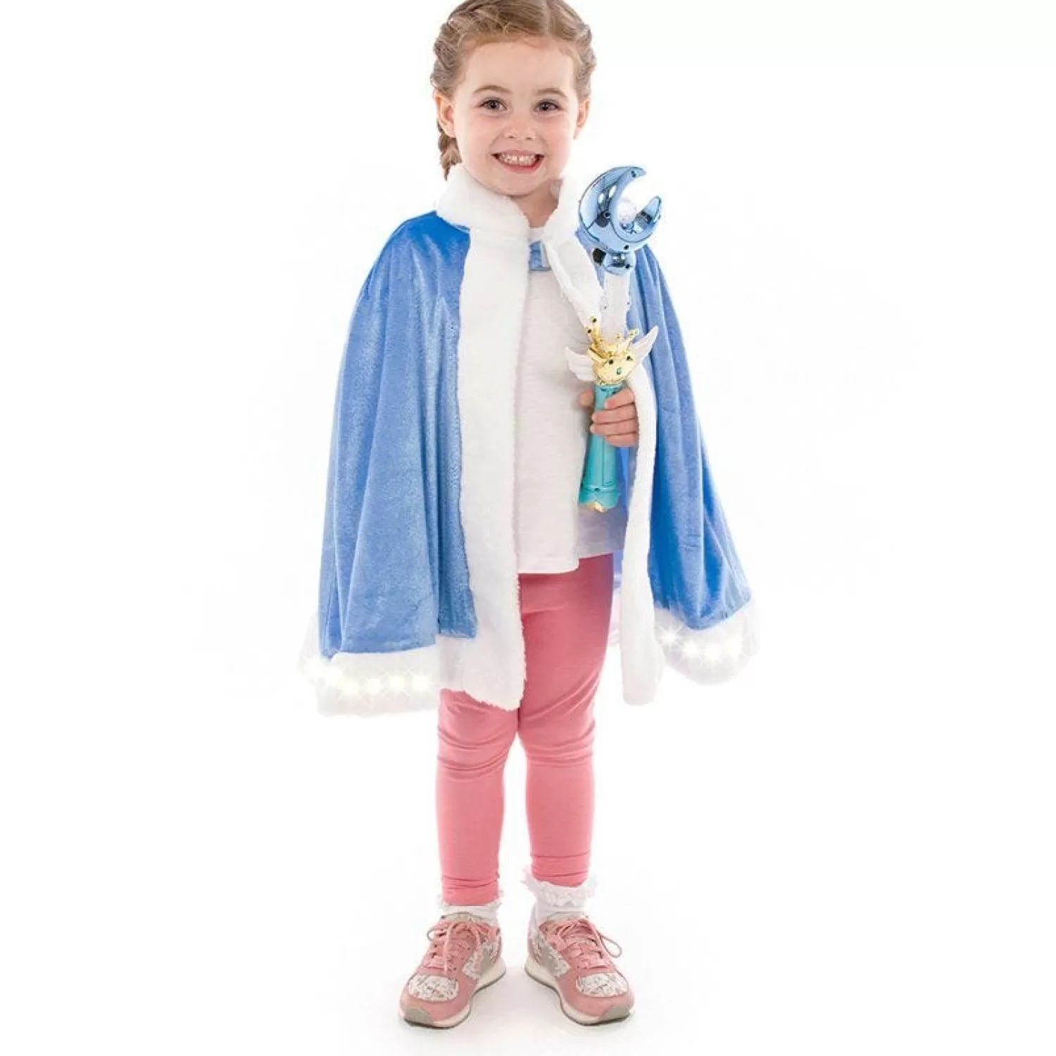 Outlet Party Delights Blue Light Up Cape And Wand - Child