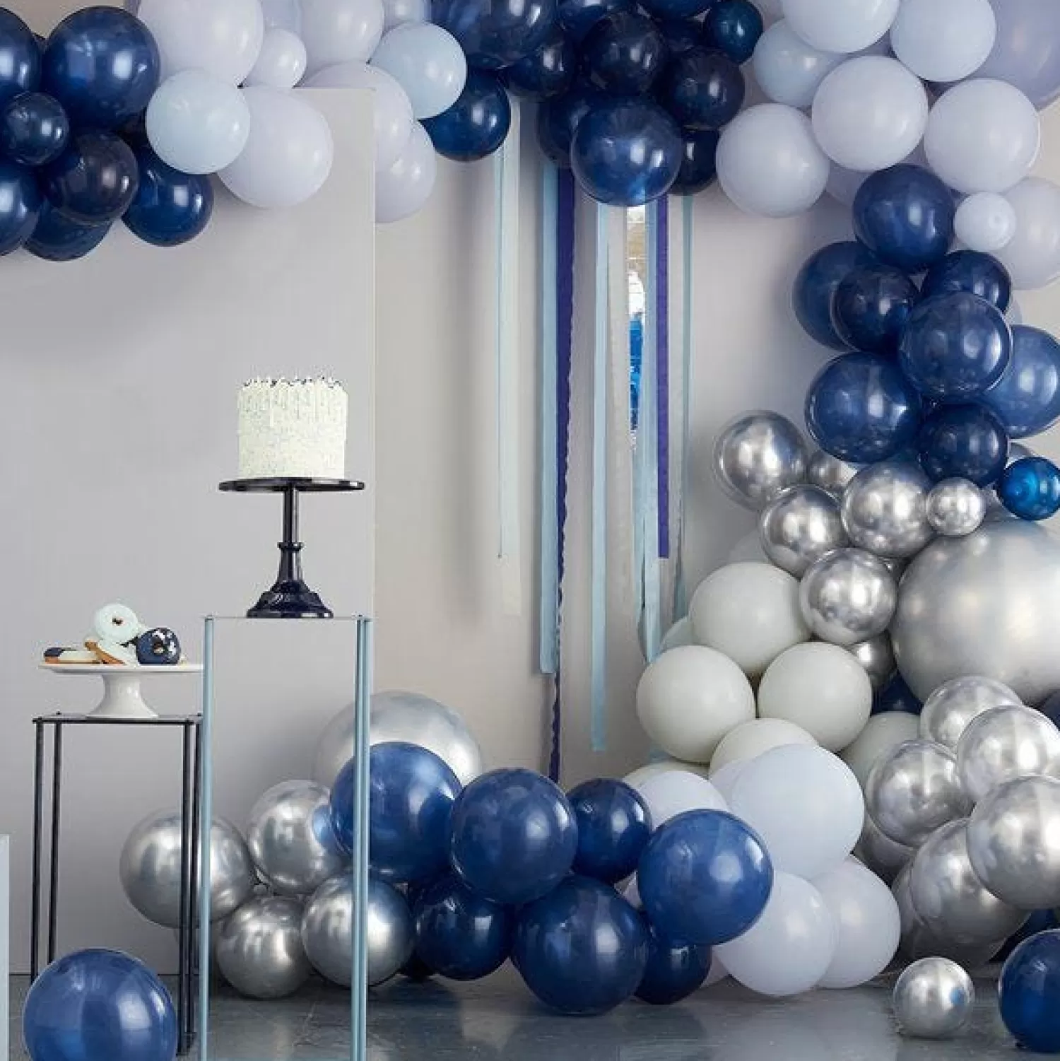 New Party Delights Blue Mix Balloon Arch - 200 Balloons