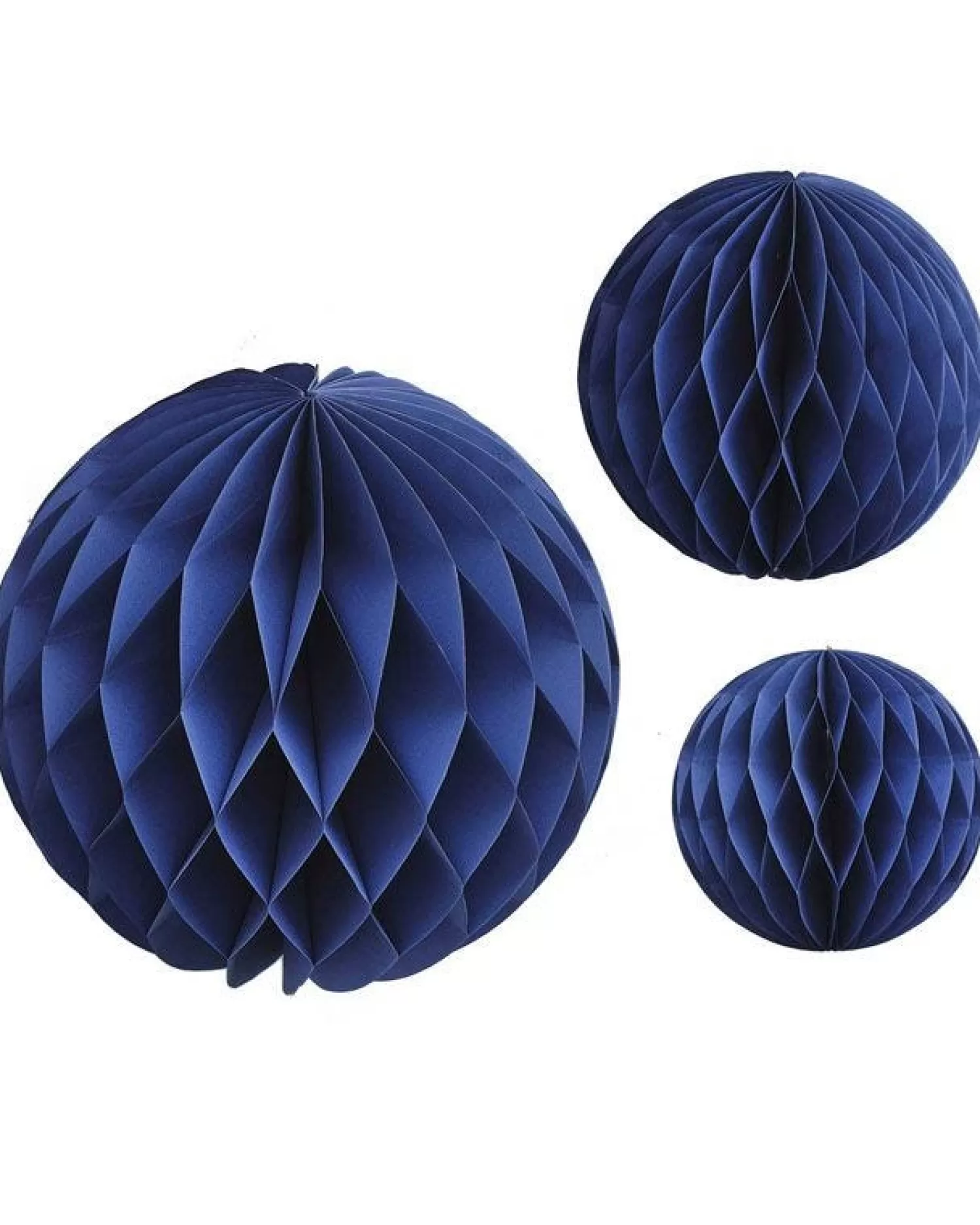 Blue Paper Honeycomb Hanging Decorations (3Pk)<Party Delights New