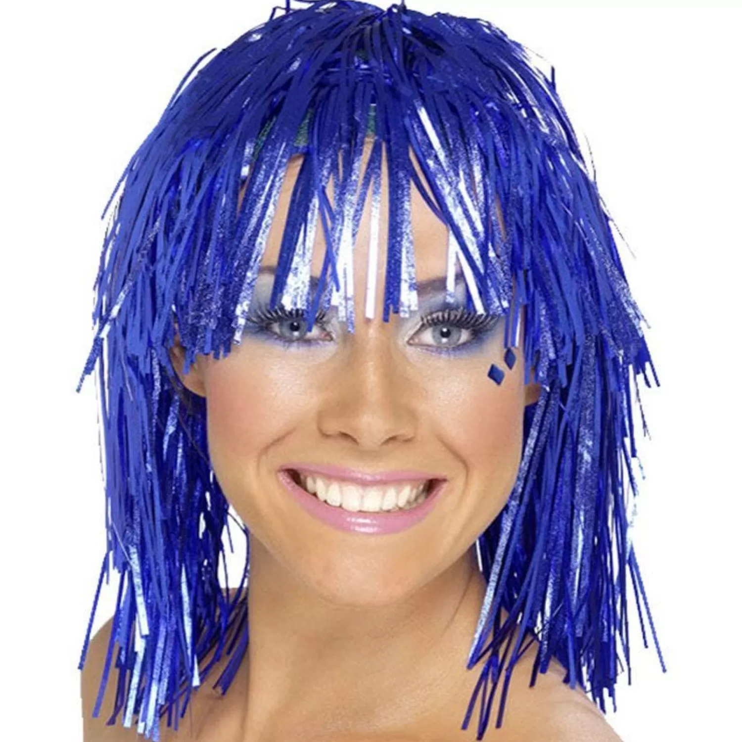 Discount Party Delights Blue Tinsel Wig