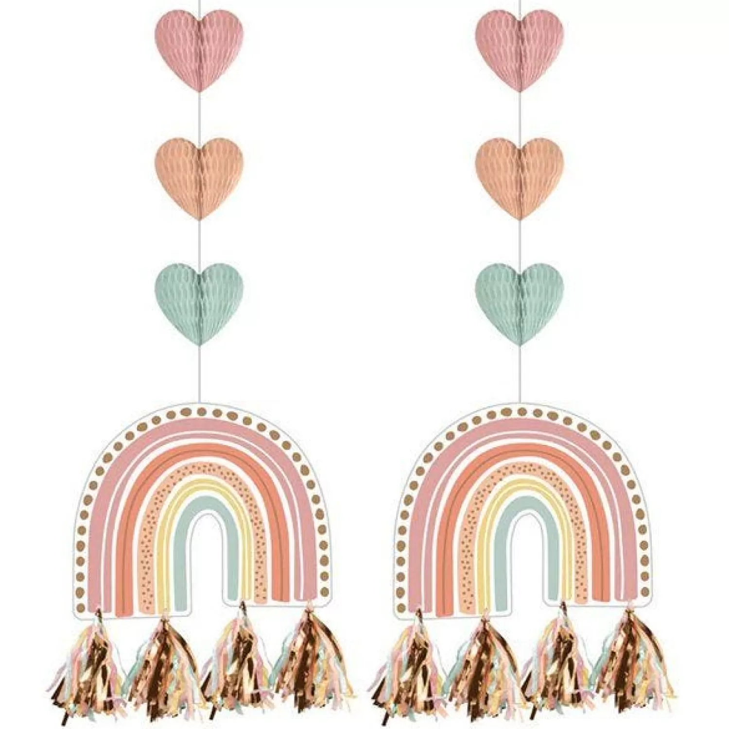 Online Party Delights Boho Rainbow Hanging Decorations - 91Cm (2Pk)