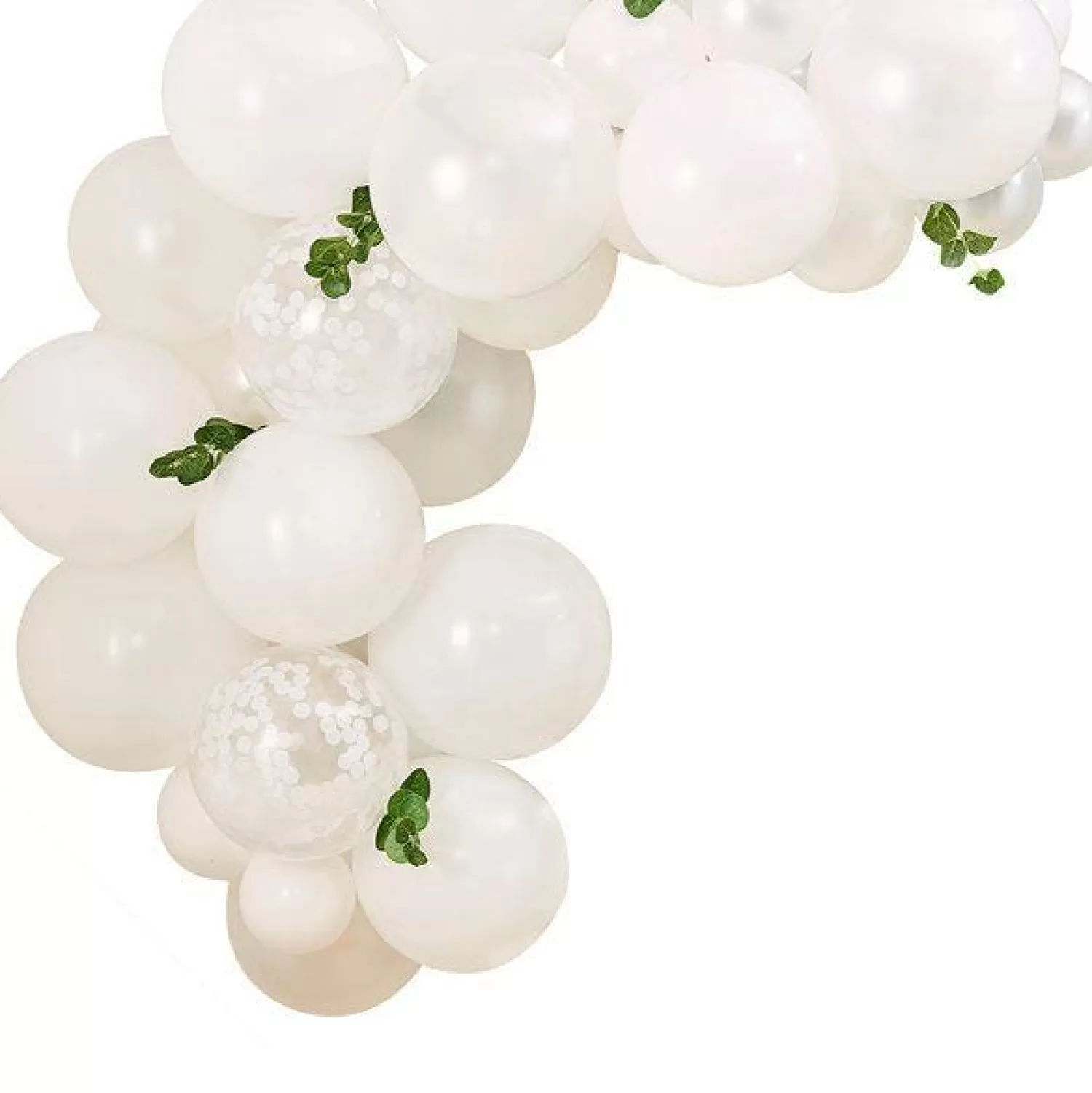 Store Party Delights Botanical Baby Mini White Foliage Balloon Arch - 45 Balloons