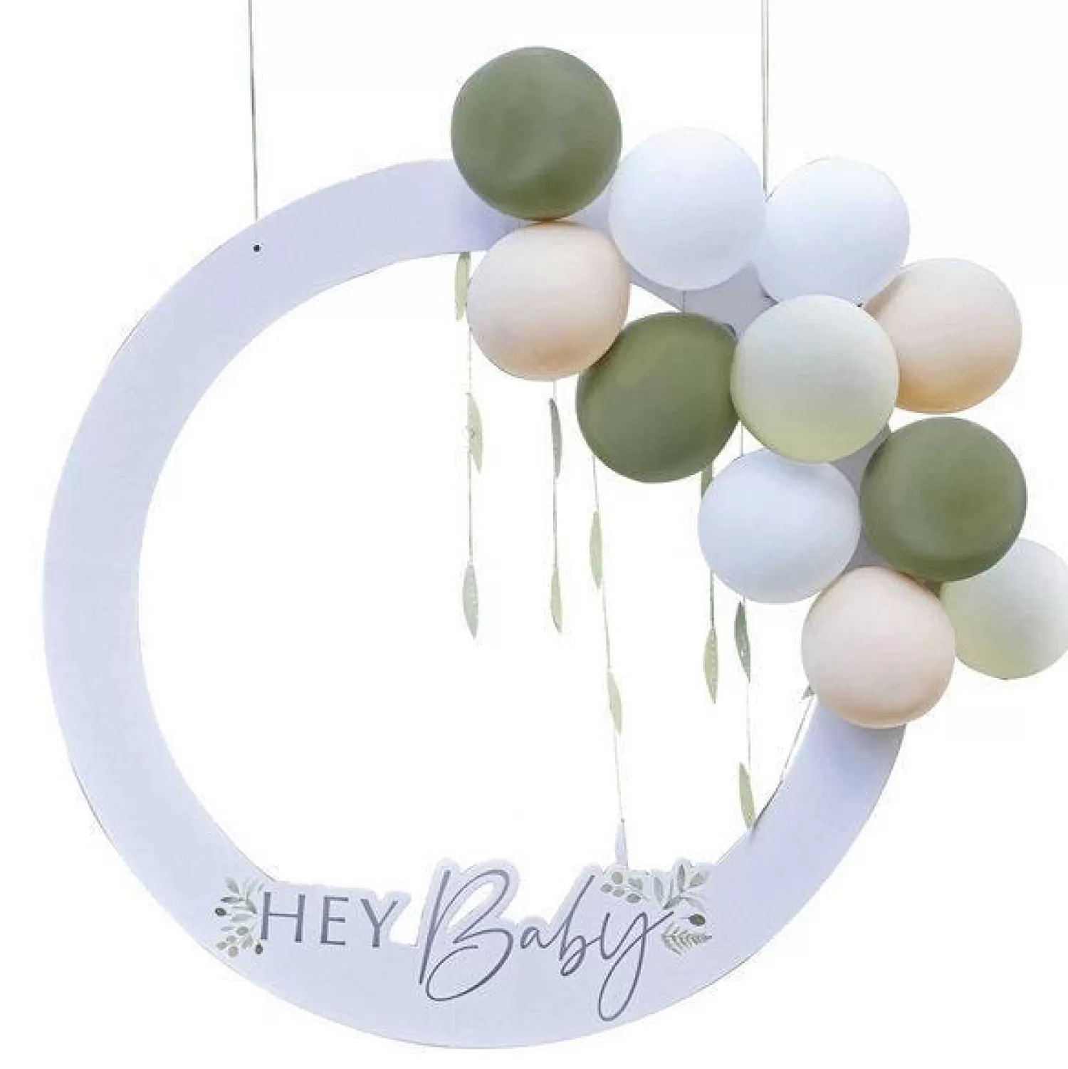 Online Party Delights Botanical 'Hey Baby' Photo Booth Frame With Balloons