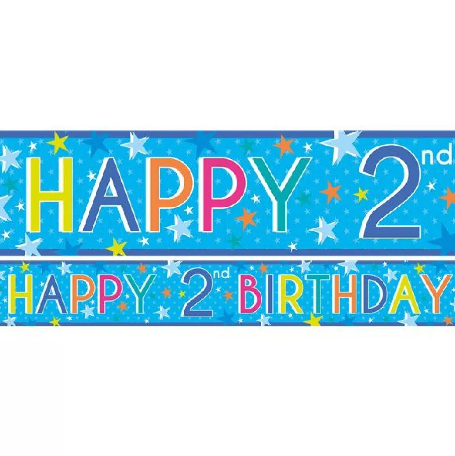 Fashion Party Delights Boys 2Nd Birthday Paper Banners - 1M (3Pk)