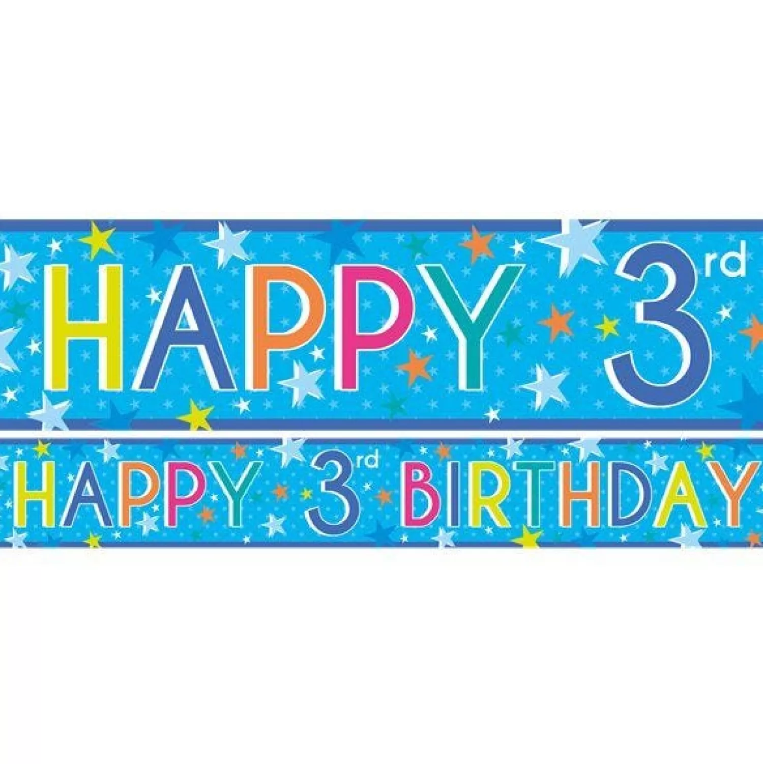 Online Party Delights Boys 3Rd Birthday Paper Banners - 1M (3Pk)