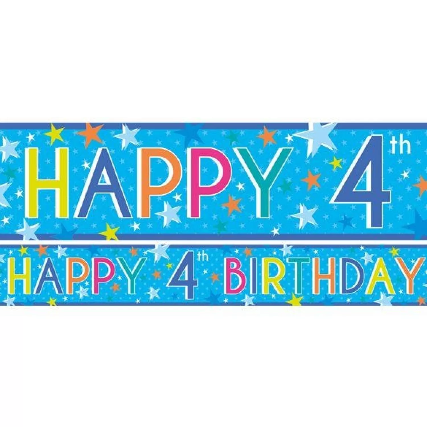 Store Party Delights Boys 4Th Birthday Paper Banners - 1M (3Pk)