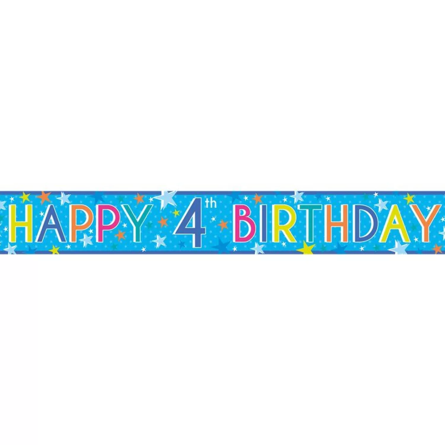 Store Party Delights Boys 4Th Birthday Paper Banners - 1M (3Pk)