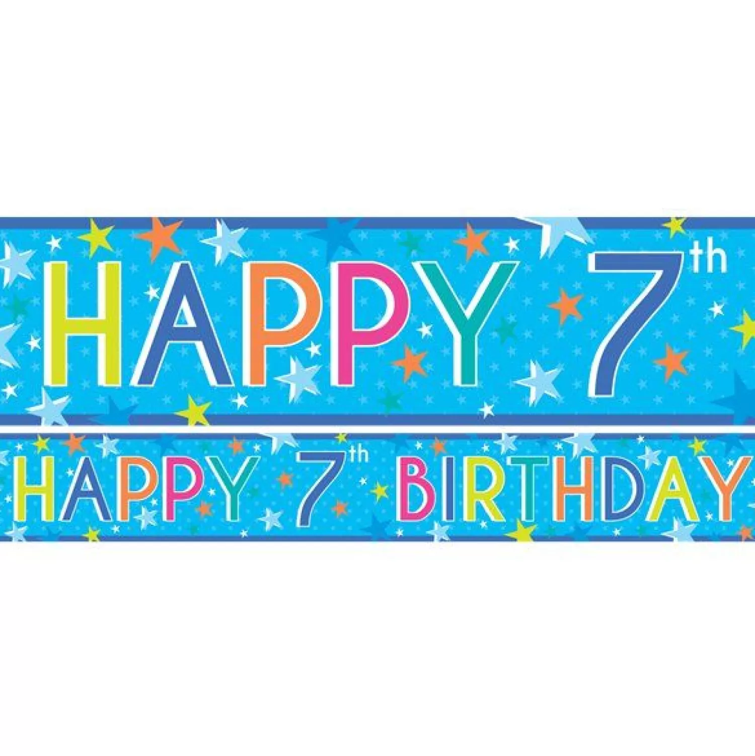 Hot Party Delights Boys 7Th Birthday Paper Banners - 1M (3Pk)