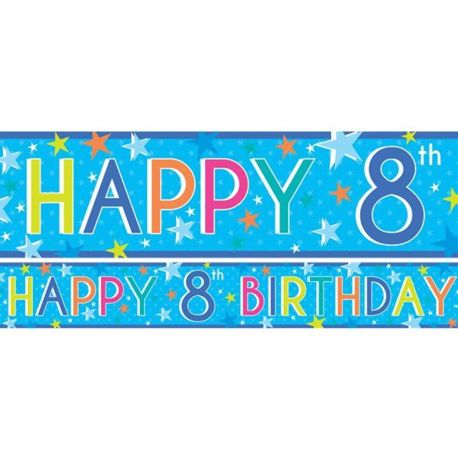 Hot Party Delights Boys 8Th Birthday Paper Banners - 1M (3Pk)