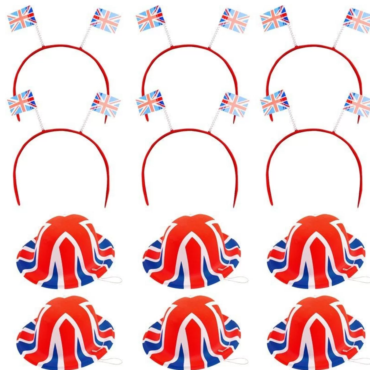 Sale Party Delights British Mini Hats & Flag Headbands - Kit For12