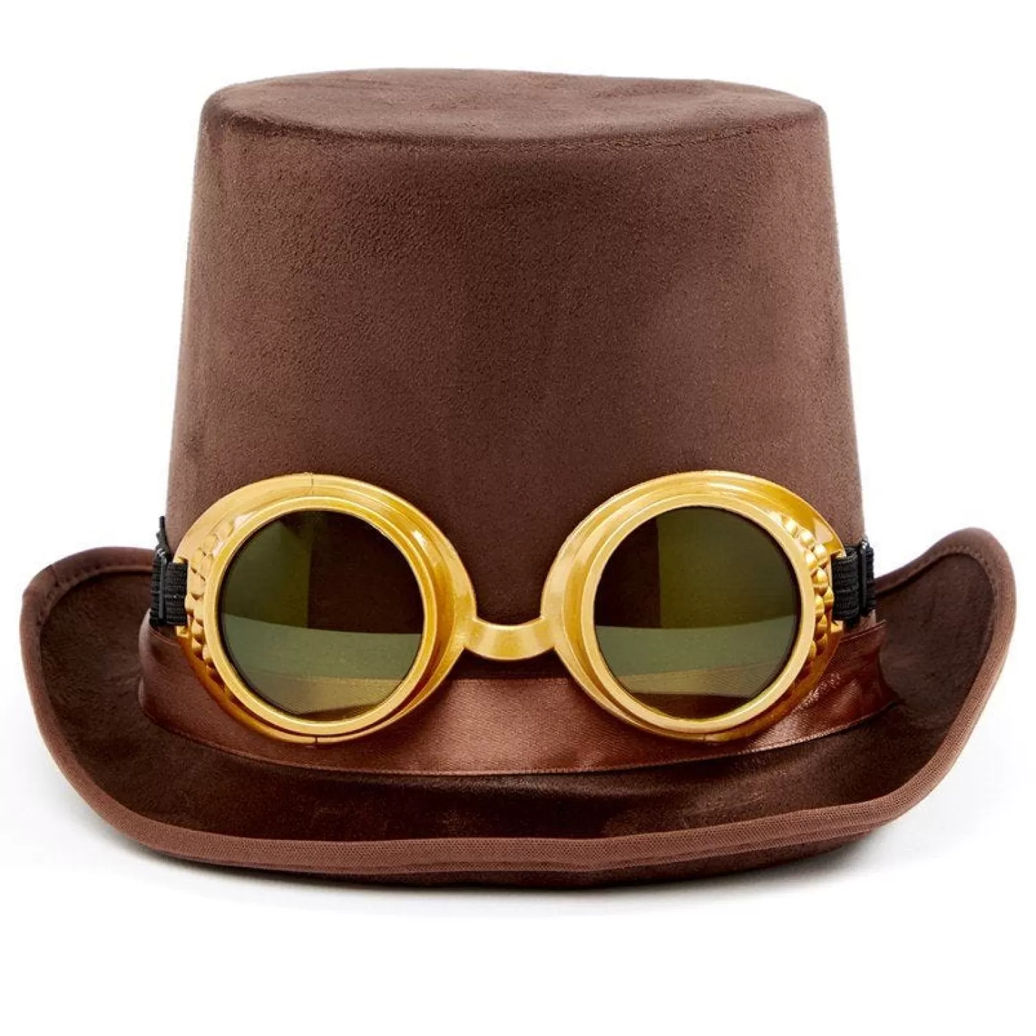 Store Party Delights Brown Steampunk Top Hat With Goggles