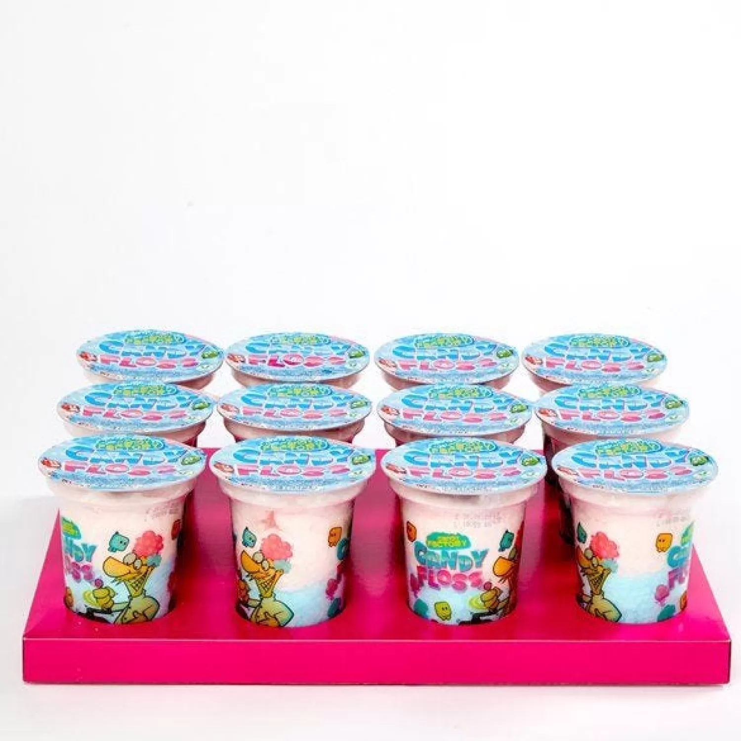 New Party Delights Candy Floss Tubs - Strawberry & Raspberry Flavours X12