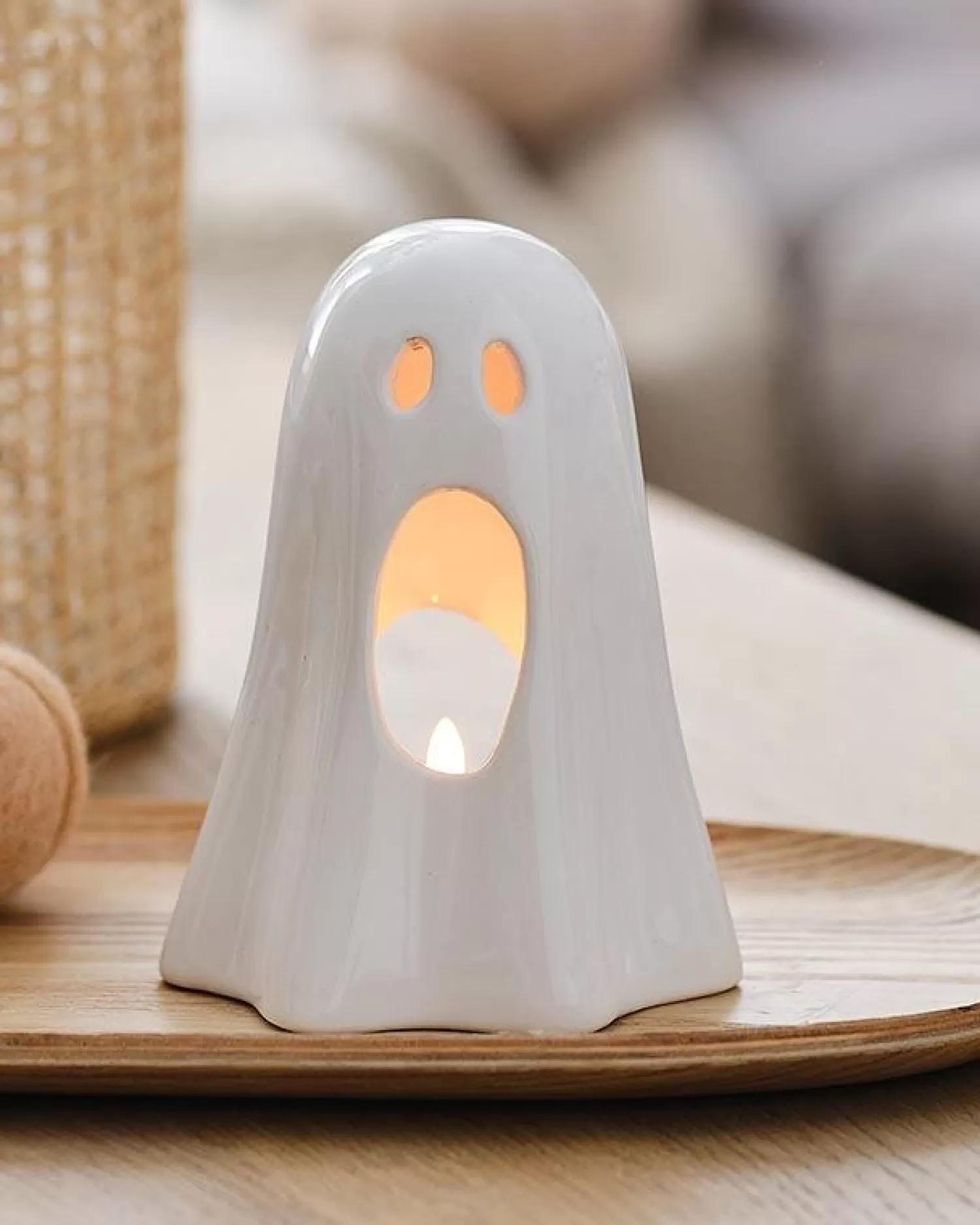 Ceramic Ghost Tea Light Holder<Party Delights Flash Sale