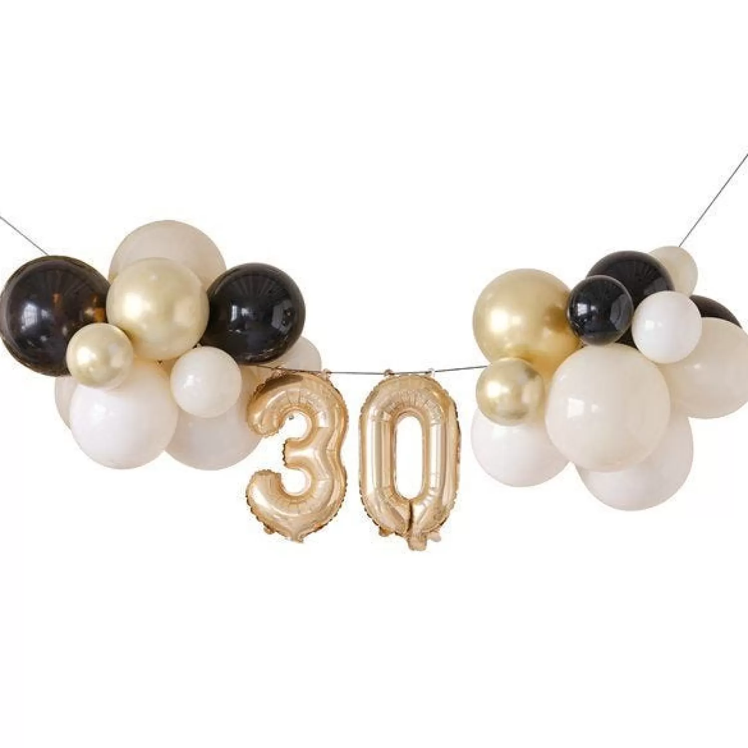 Hot Party Delights Champagne Noir 30Th Balloon Bunting Kit