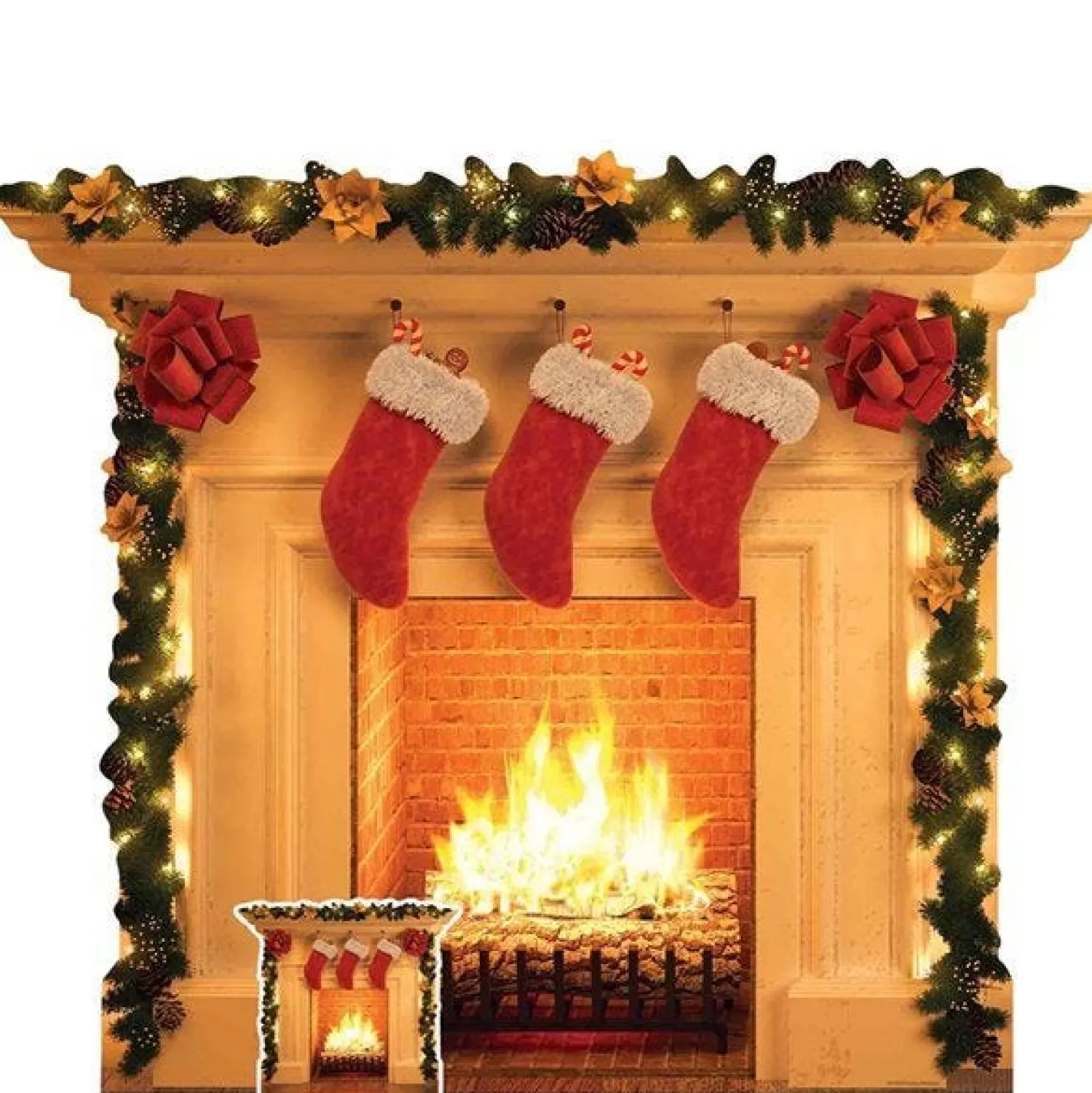 Best Sale Party Delights Christmas Fireplace Cardboard Cutout - 101Cm X 121Cm