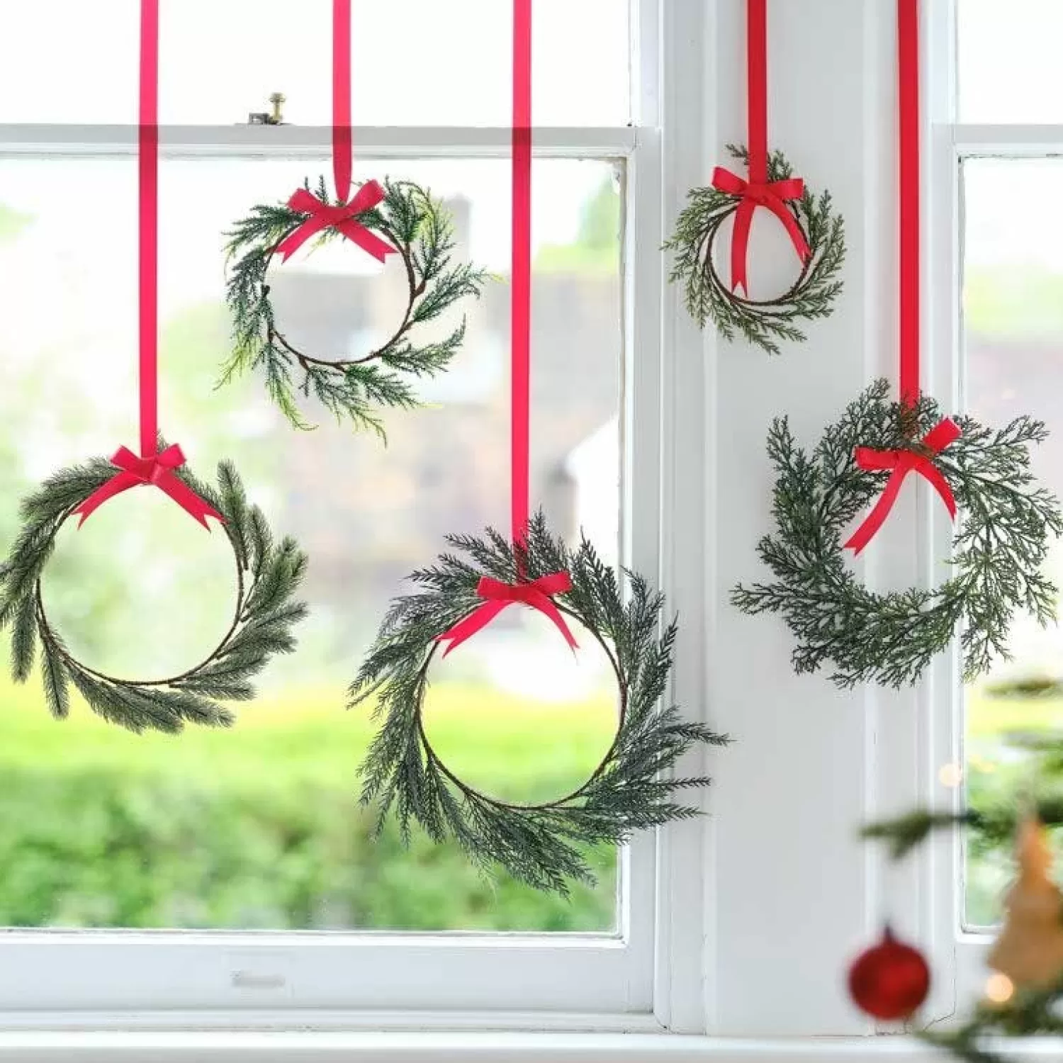 Christmas Foliage Wreath Hanging Decorations (5Pk)<Party Delights Best Sale