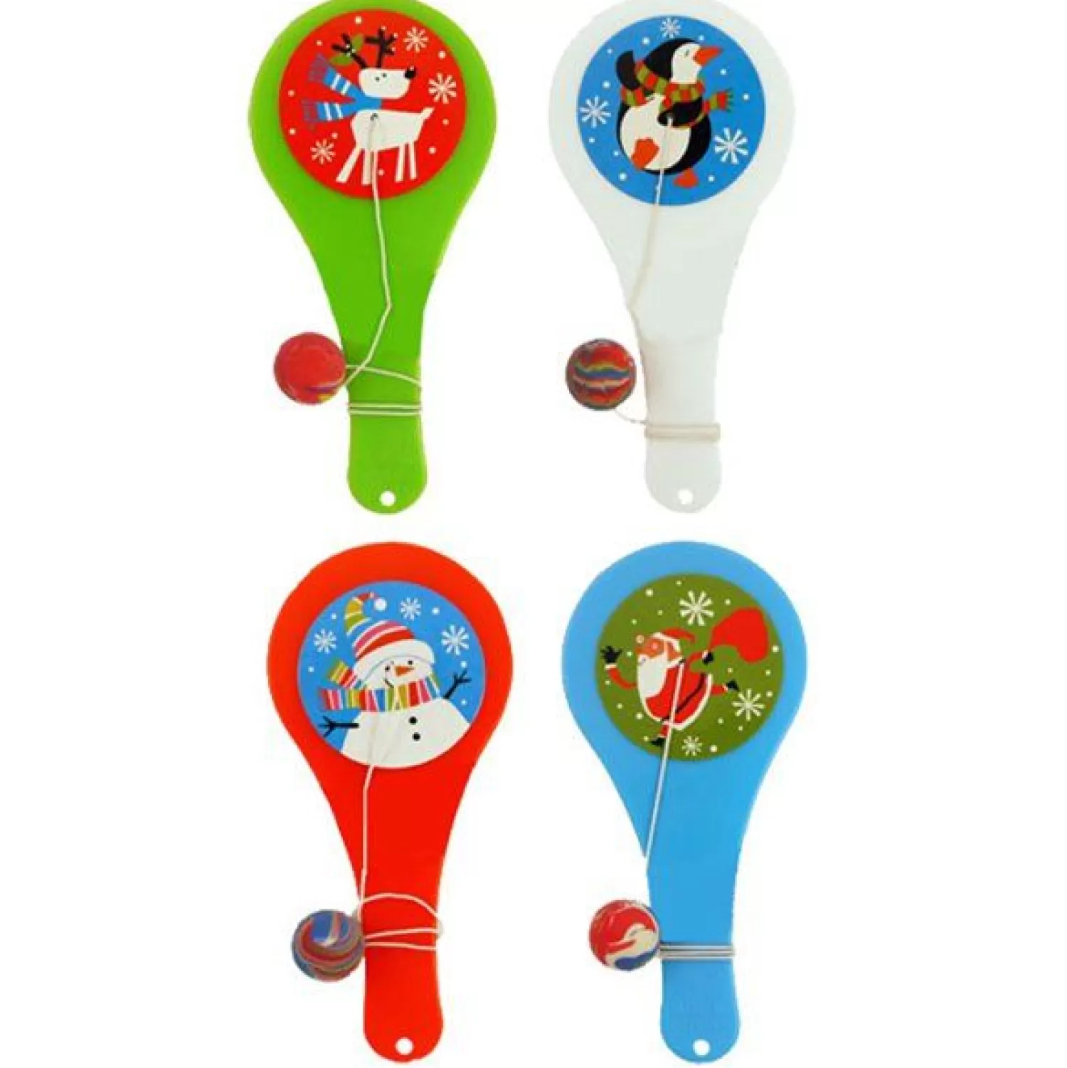 Christmas Paddle Bat & Ball - 11.5Cm<Party Delights Best