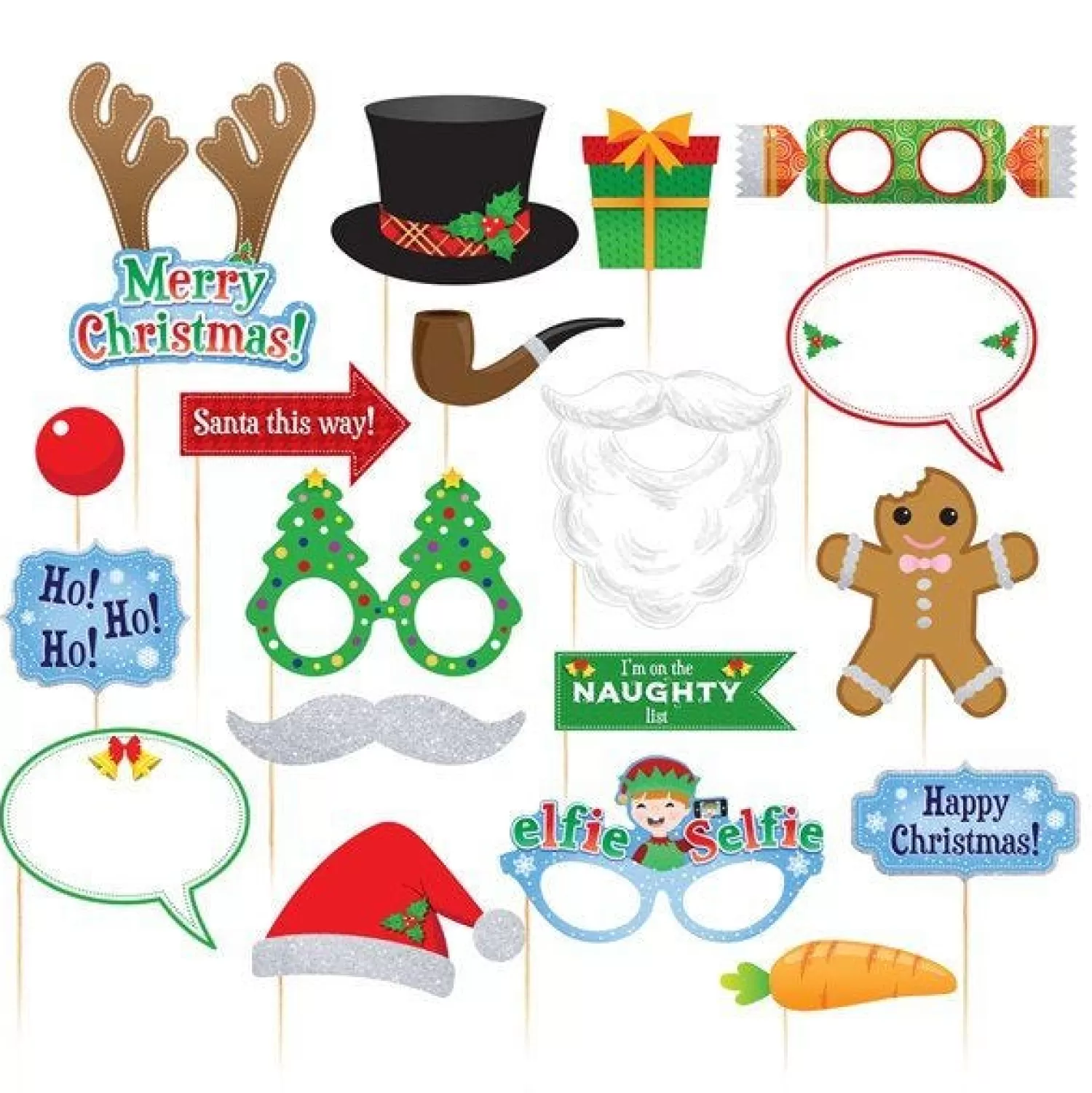 Christmas Photo Props (20Pk)<Party Delights Online