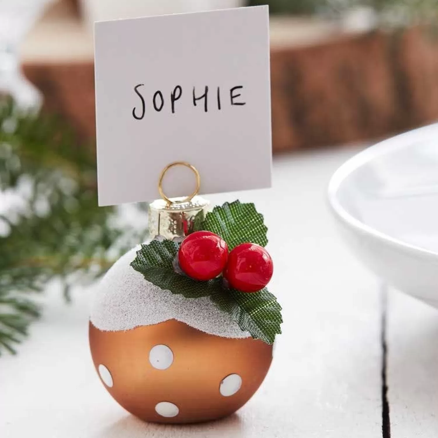 Christmas Pudding Place Card Holder (6Pk)<Party Delights Cheap