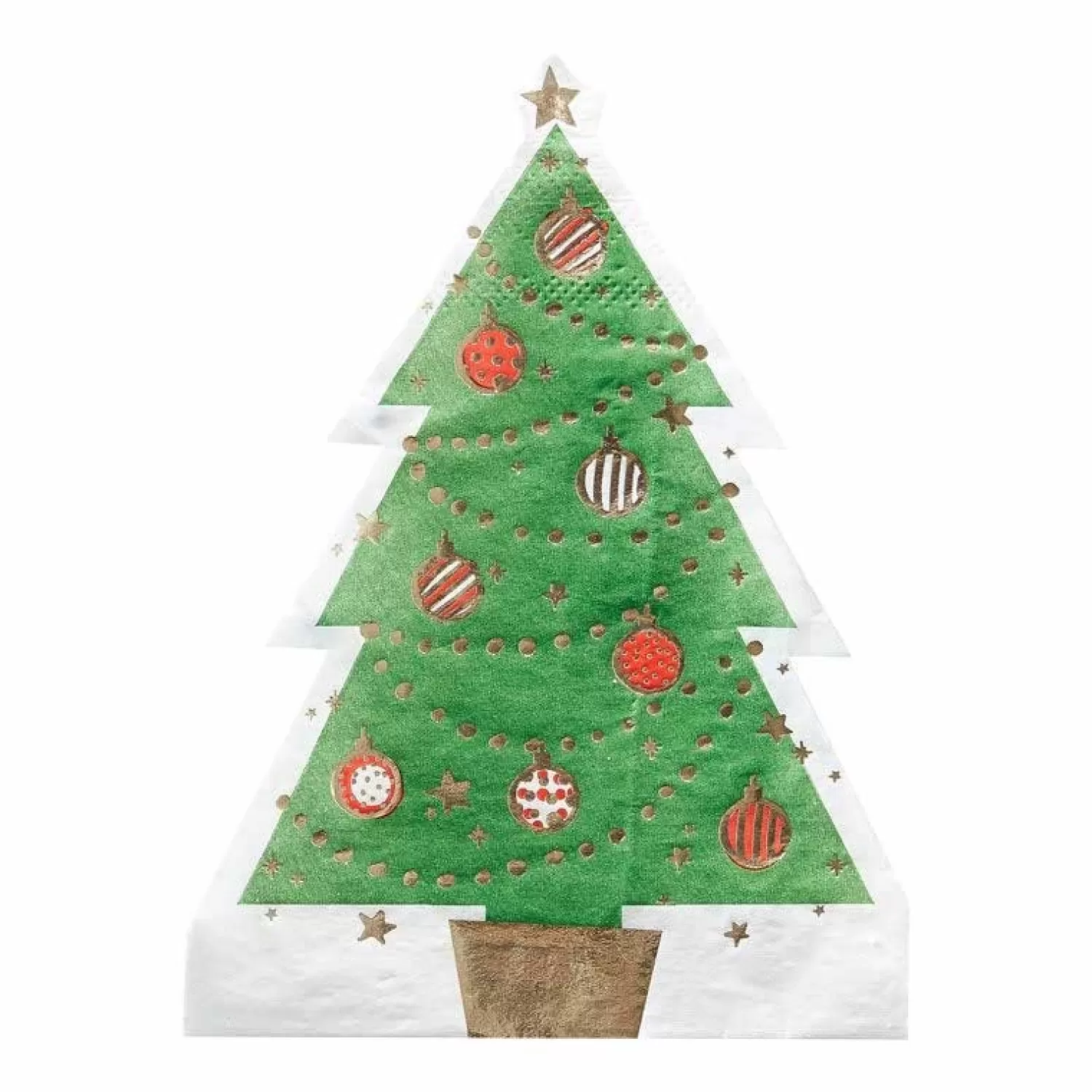 Christmas Tree Shaped Paper Napkins - 32Cm (12Pk)<Party Delights Sale