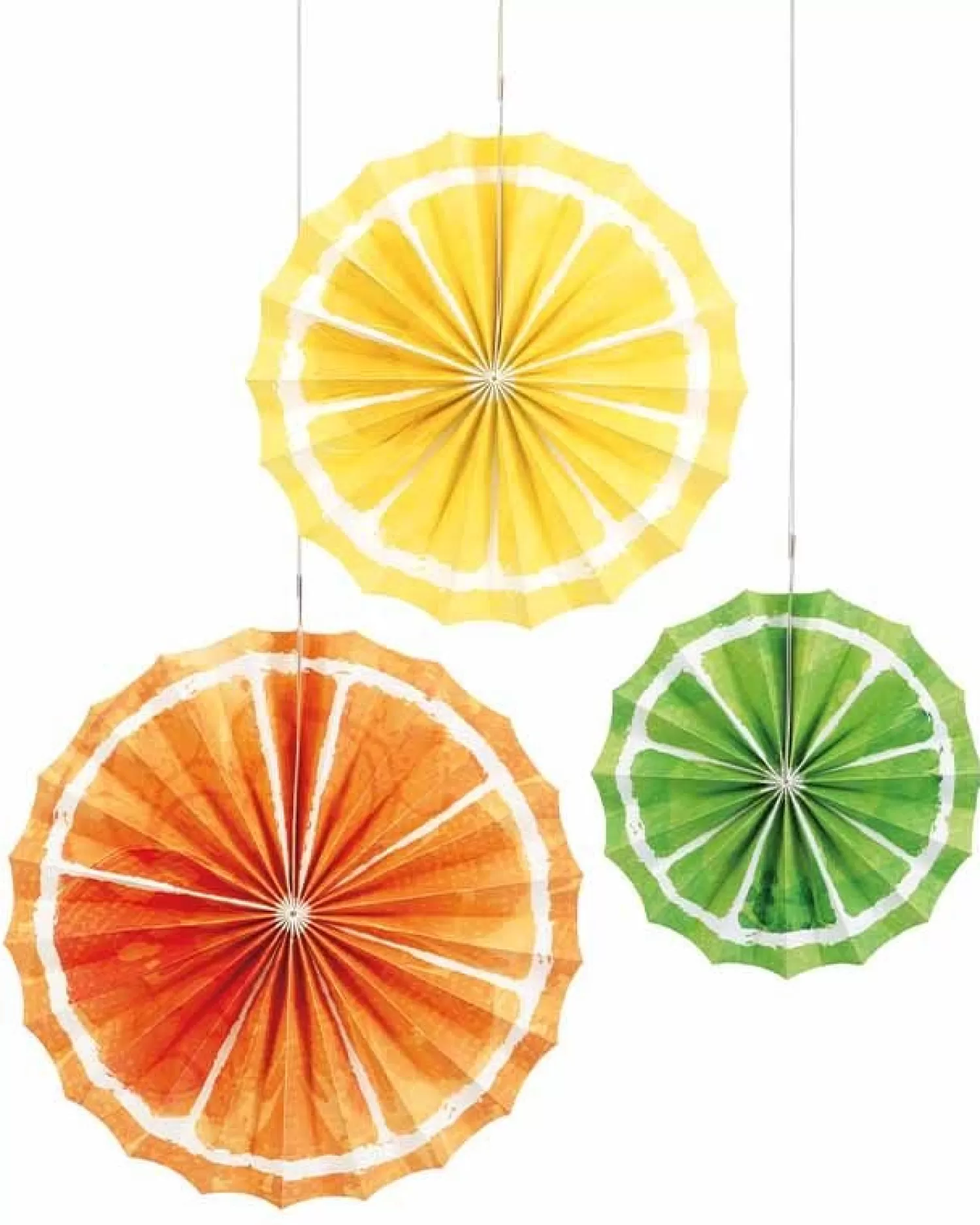 Clearance Party Delights Citrus Fruit Tissue Paper Fans (3Pk)