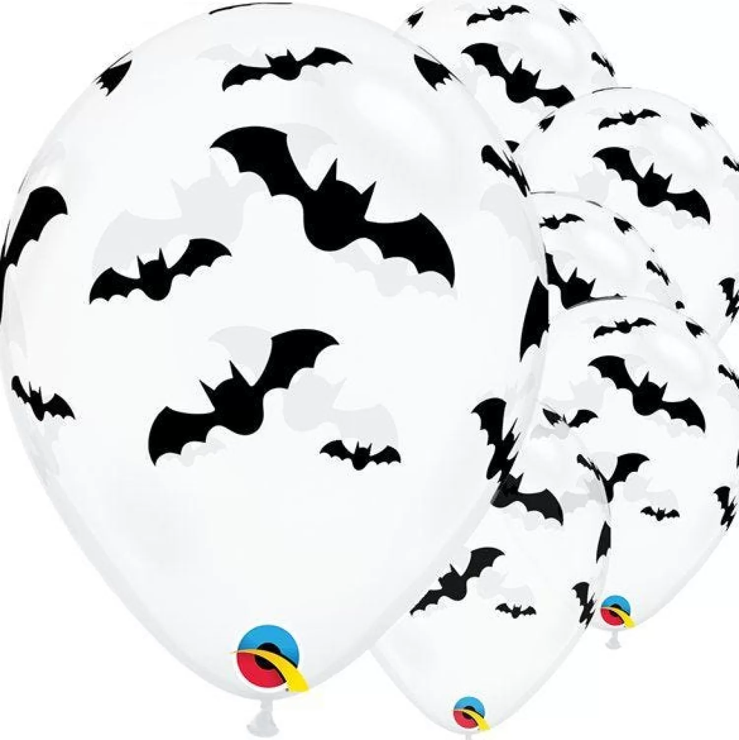 Clear Bat Print Balloons - 11" Latex (6Pk)<Party Delights Best