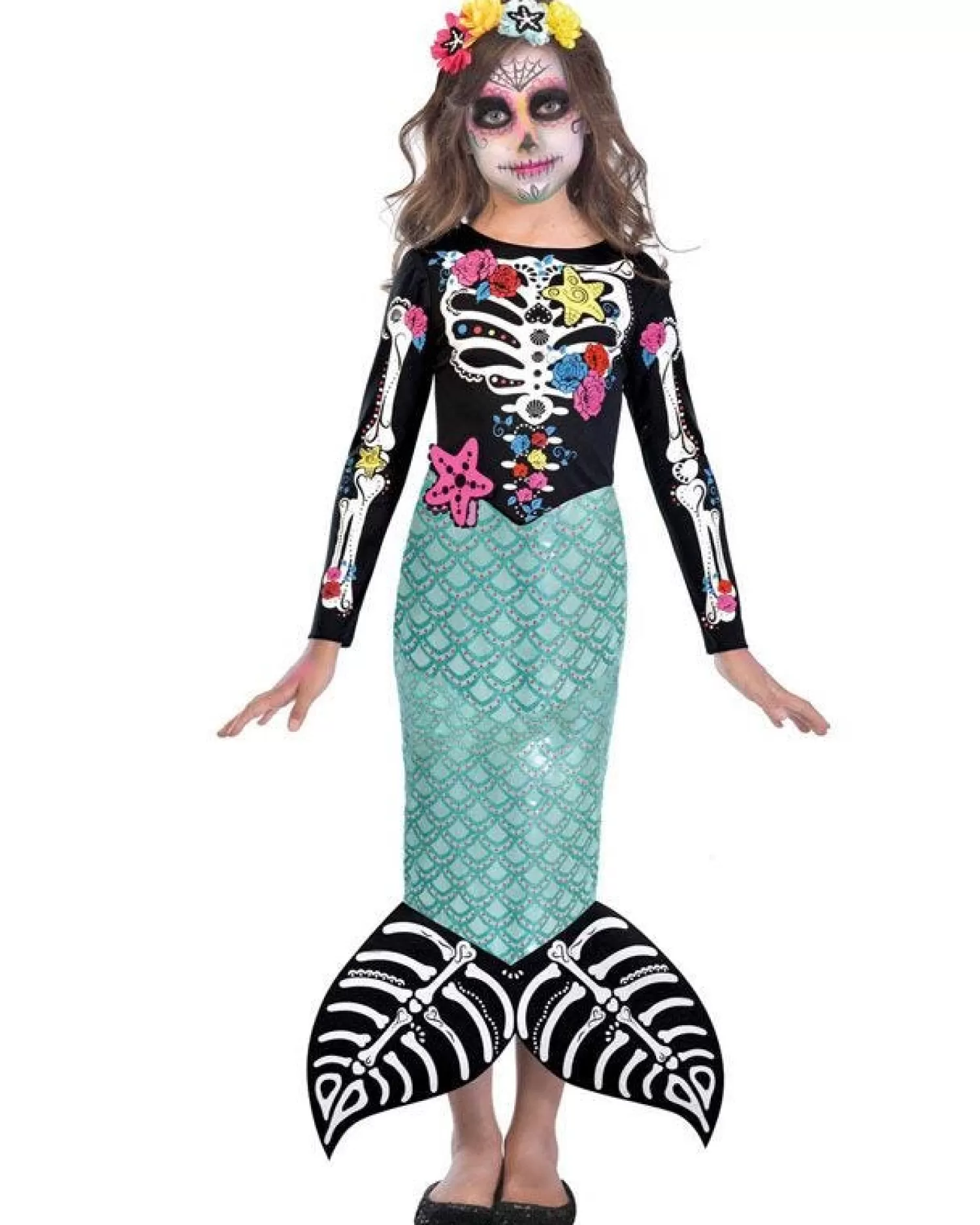 Day Of The Dead Mermaid - Childs Costume<Party Delights Flash Sale