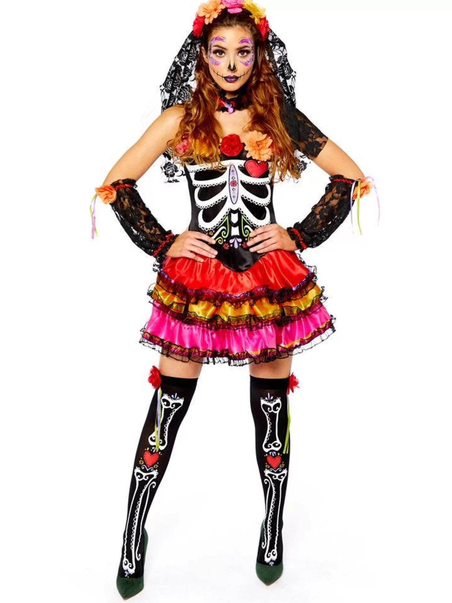 Day Of The Dead Senorita - Adult Costume<Party Delights Sale