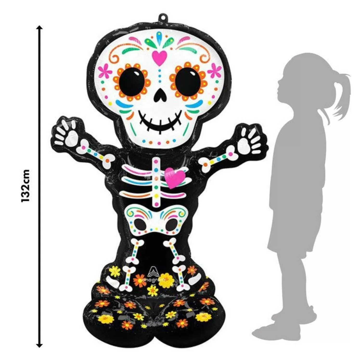 Day Of The Dead Skeleton Airloonz Balloon - 52"<Party Delights Outlet