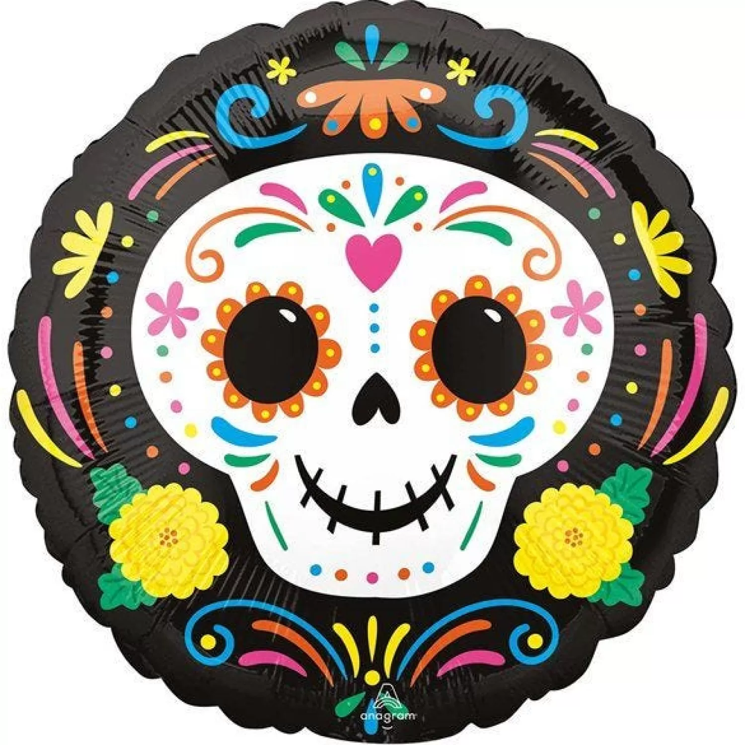 Day Of The Dead Skull Balloon - 18" Foil<Party Delights Best Sale