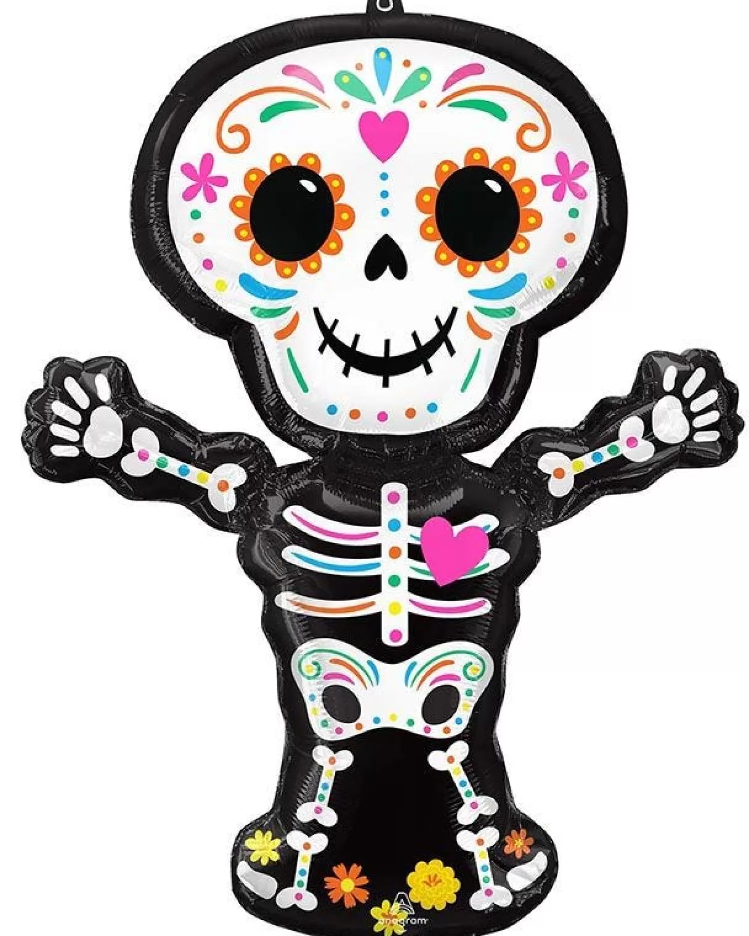 Day Of The Dead Standing Supershape Balloon - 34" Foil<Party Delights Hot