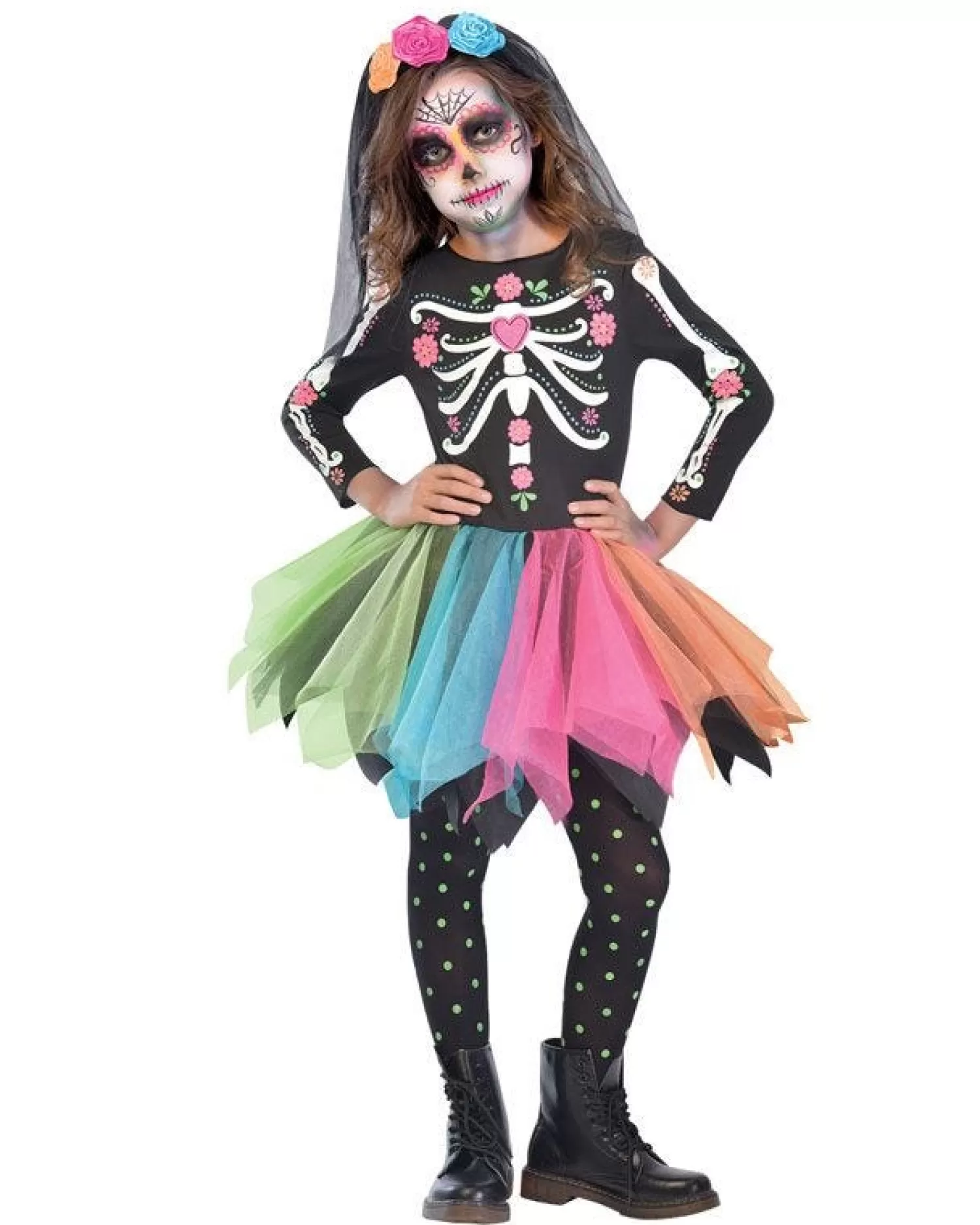 Day Of The Dead Sugar Skull - Childs Costume<Party Delights Cheap