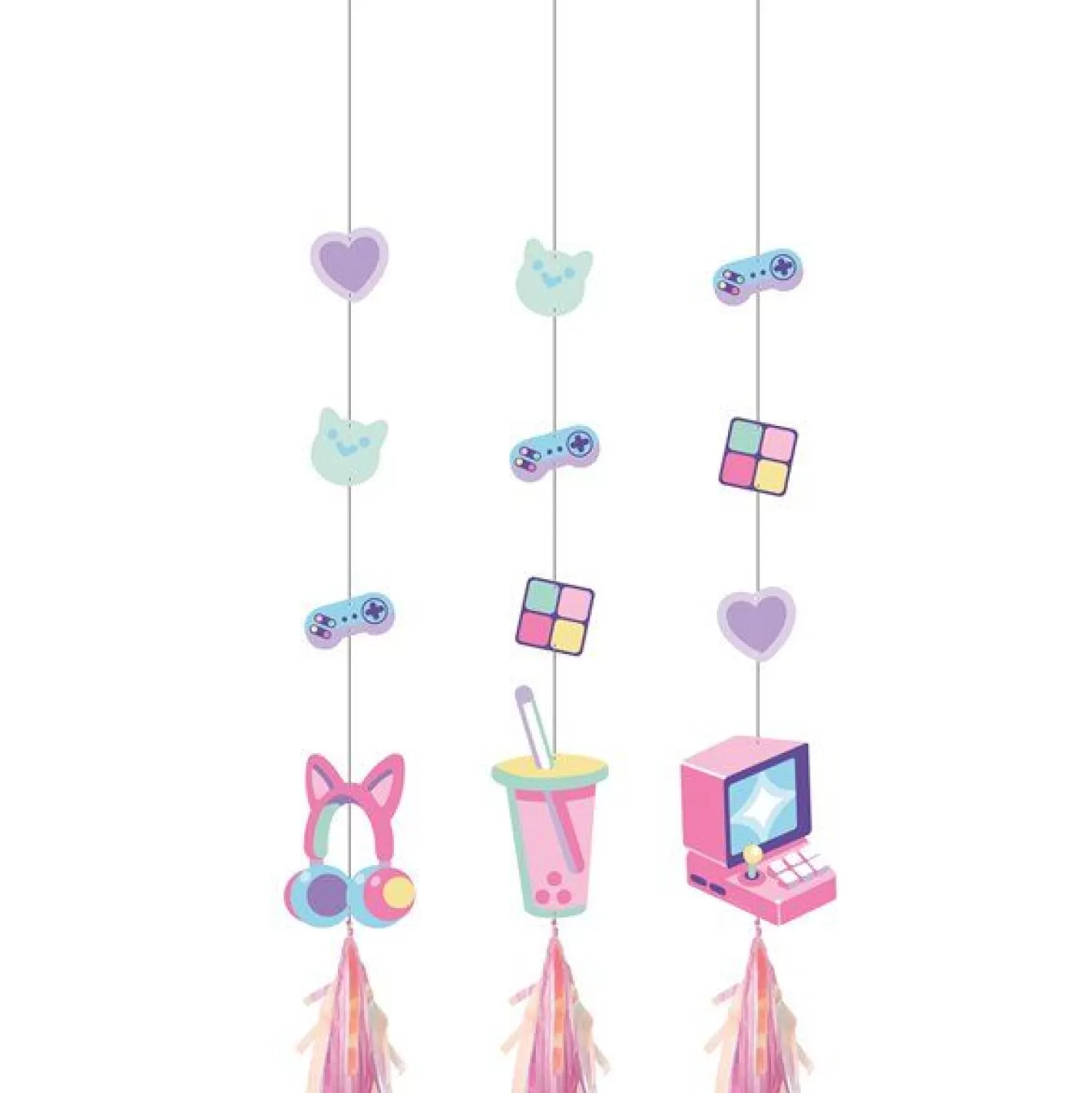 Cheap Party Delights Digital Game Hanging Decorations (3Pk)