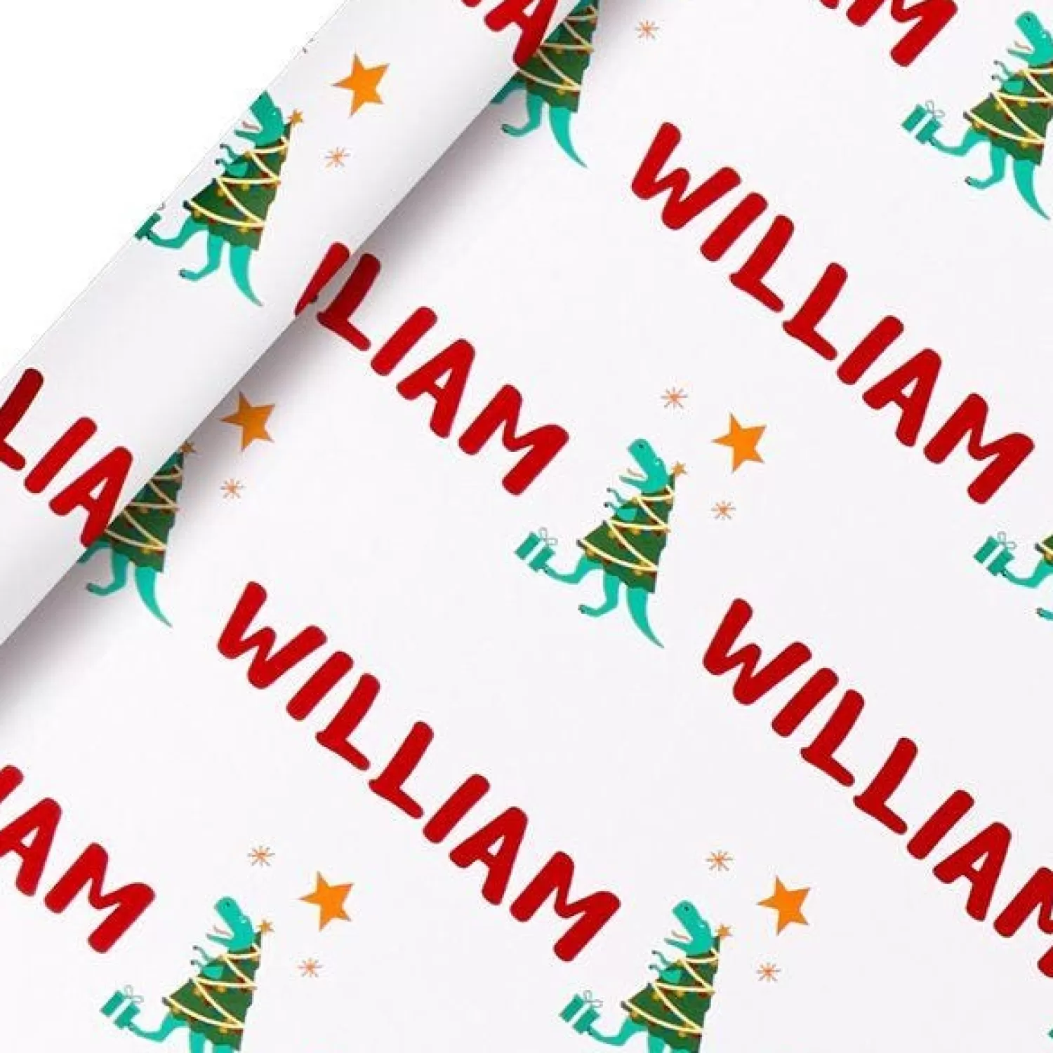 Dinosaur Christmas Personalised Wrapping Paper- 62 X 100Cm Sheet<Party Delights Best