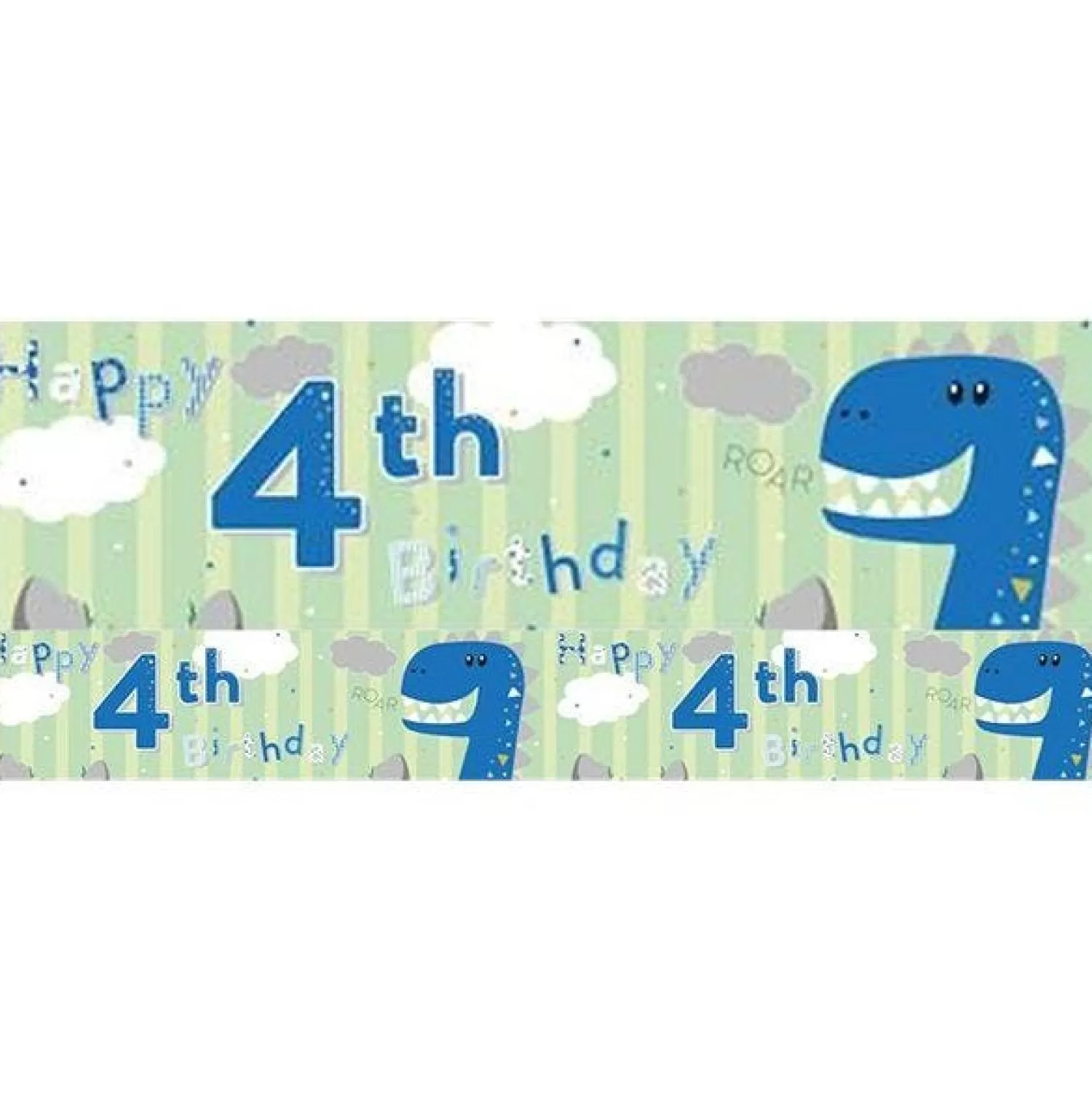 Best Sale Party Delights Dinosaur 'Happy 4Th Birthday' Holographic Foil Banner - 2.6M