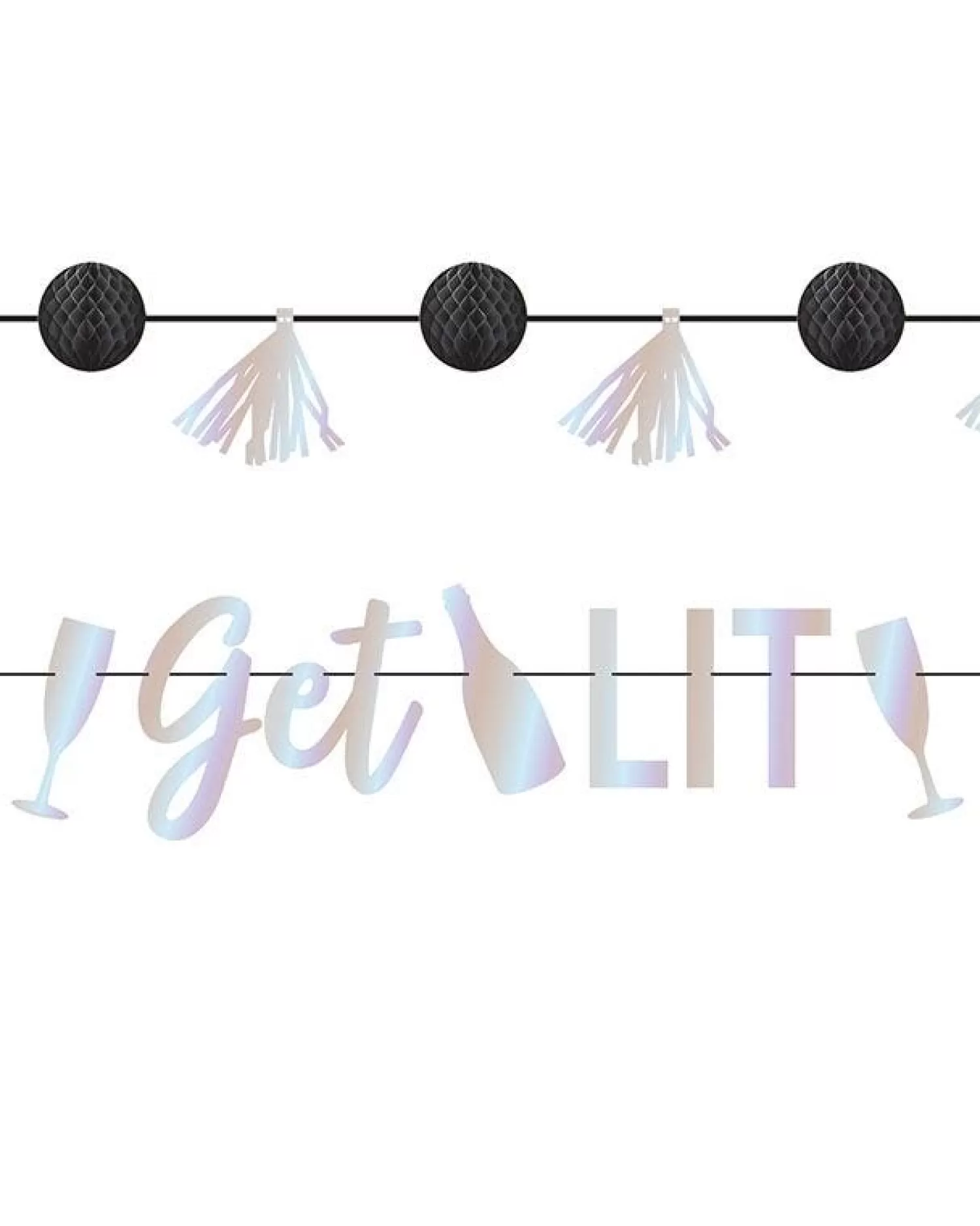 Store Party Delights Disco Ball Drop 'Get Lit' Banner - 1.8M